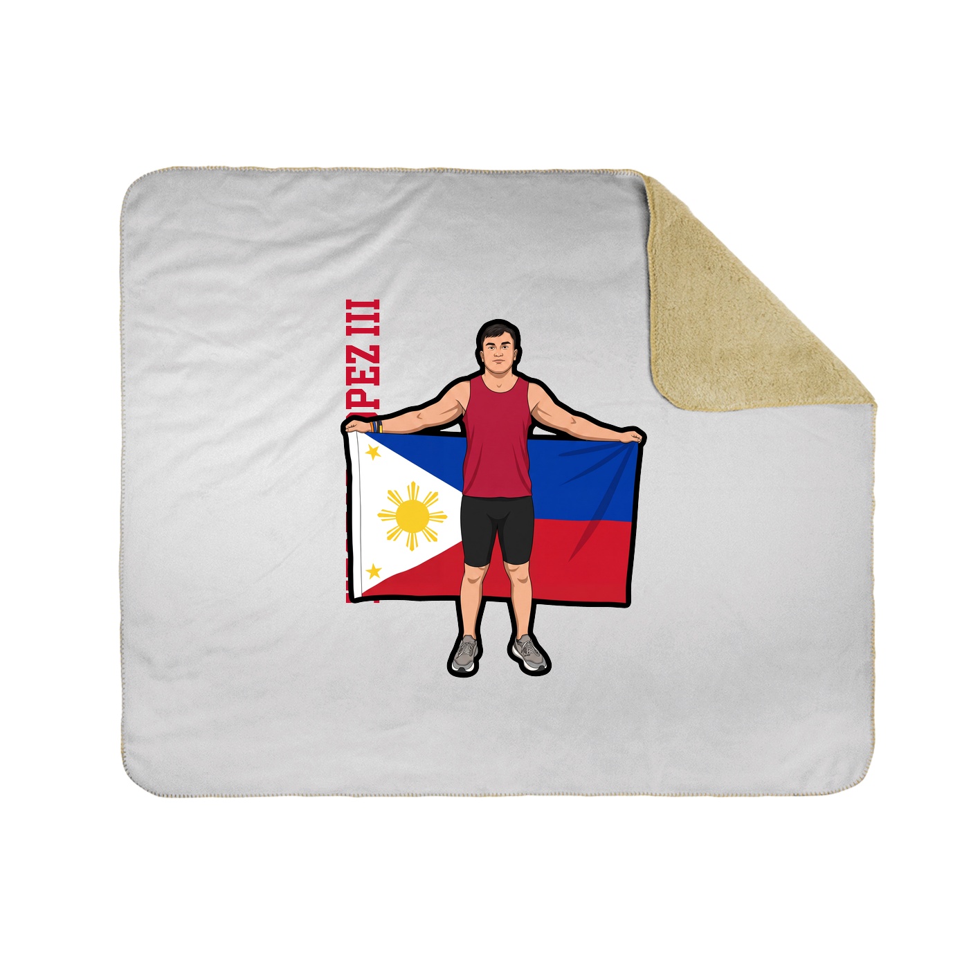 Throw Blanket — Name Vertical in White