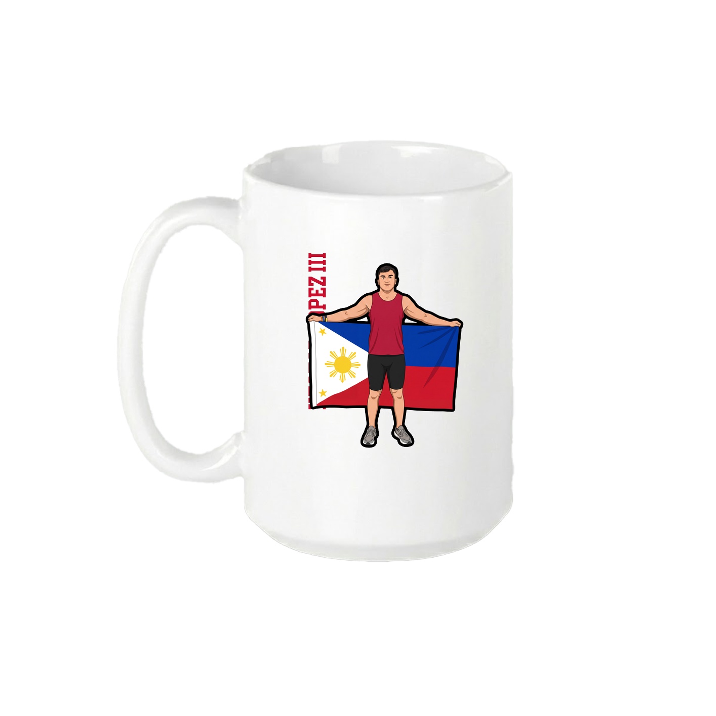 15oz Coffee Mug — Name Vertical in White