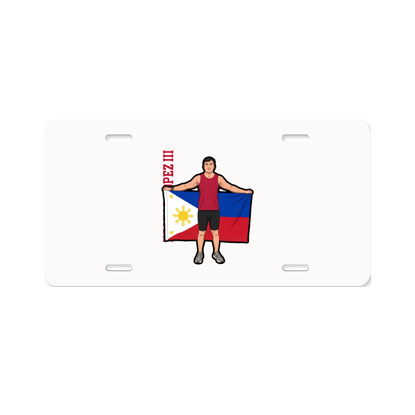License Plate — Name Vertical in Classic