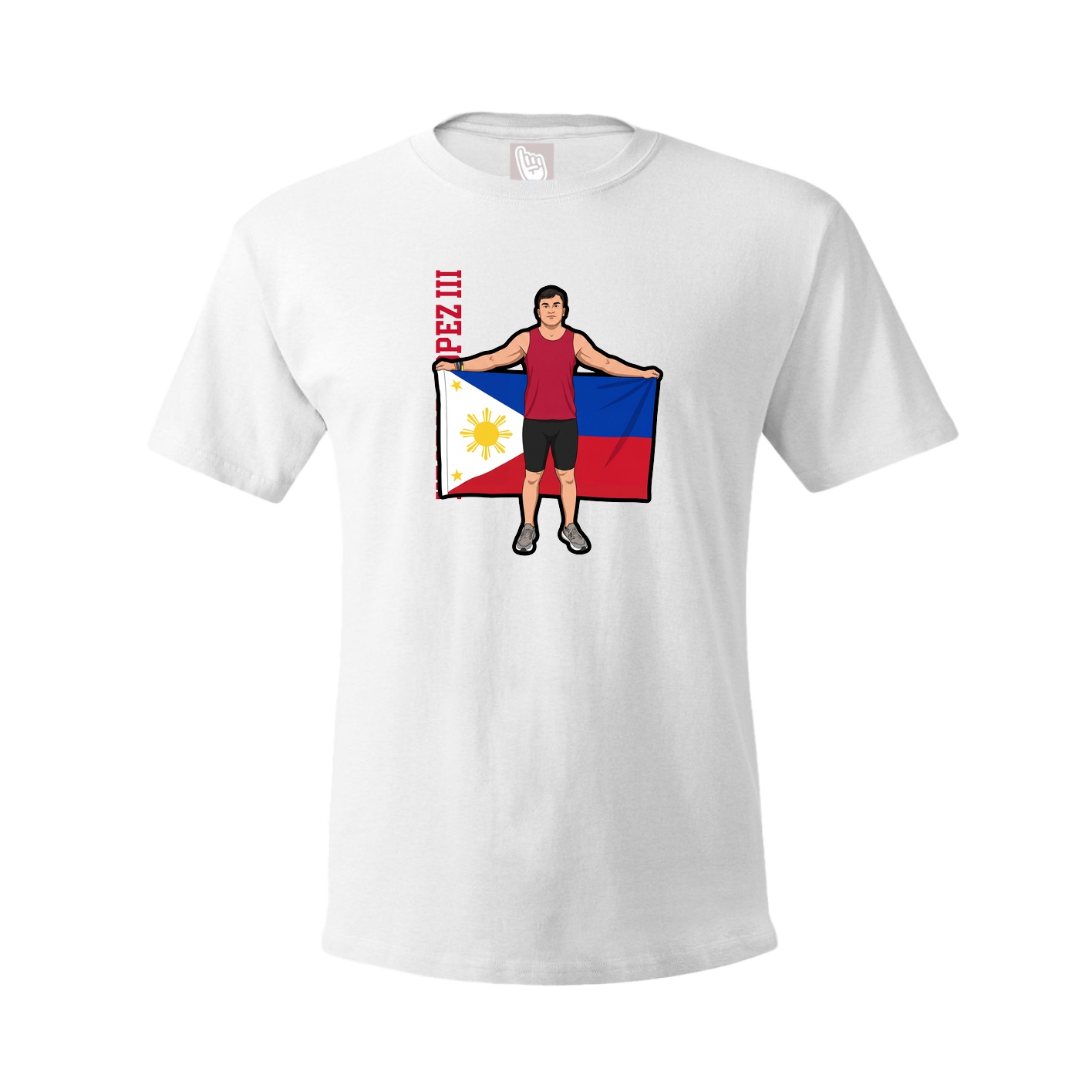 Tee — Name Vertical in White