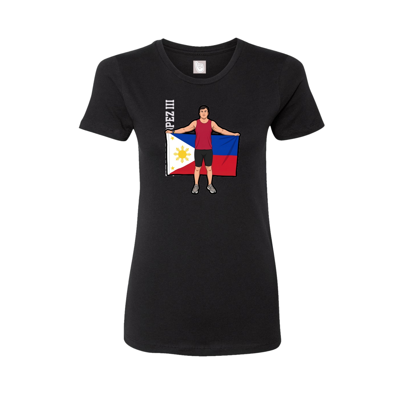 Womens Tee — Name Vertical in Black