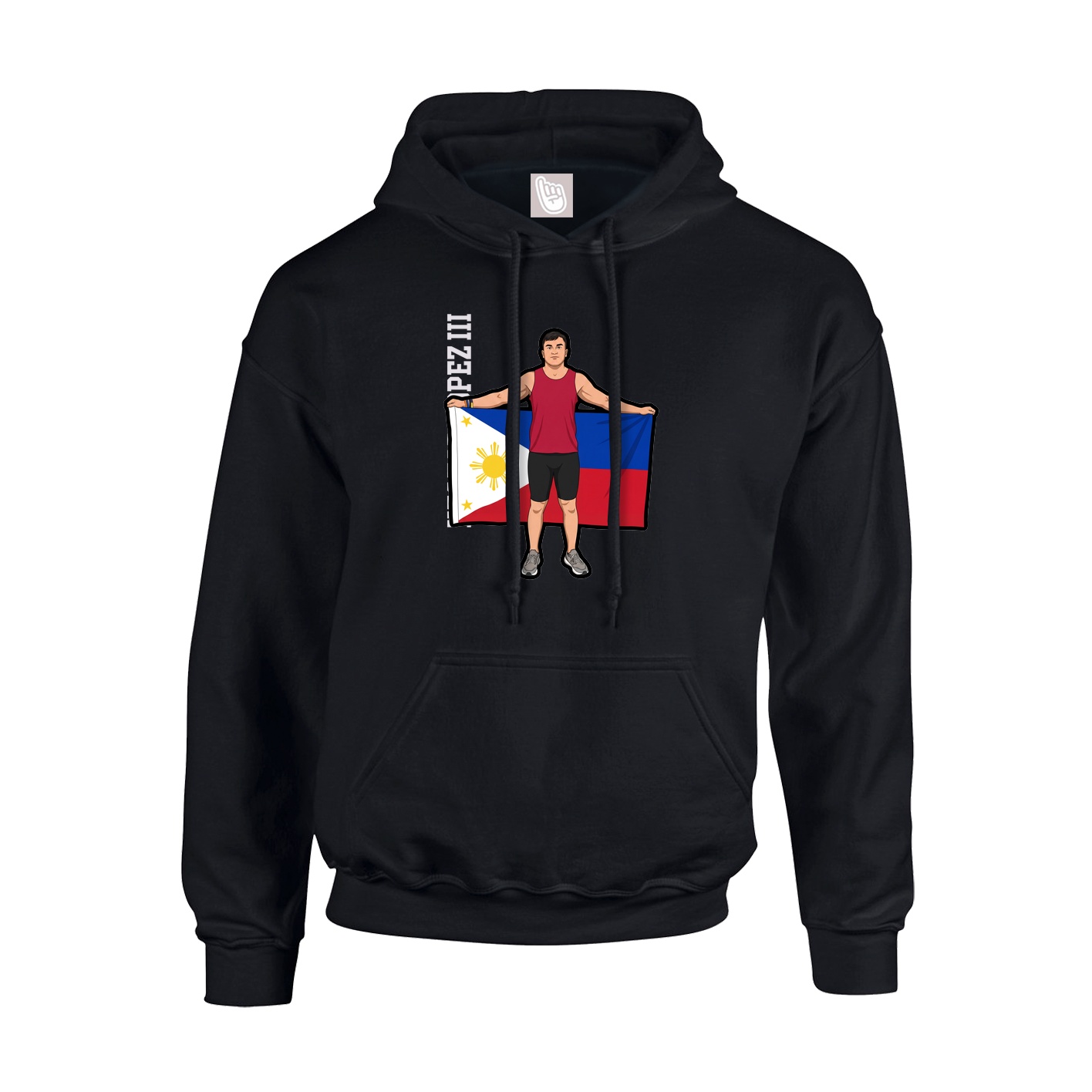 Hoodie — Name Vertical in Black