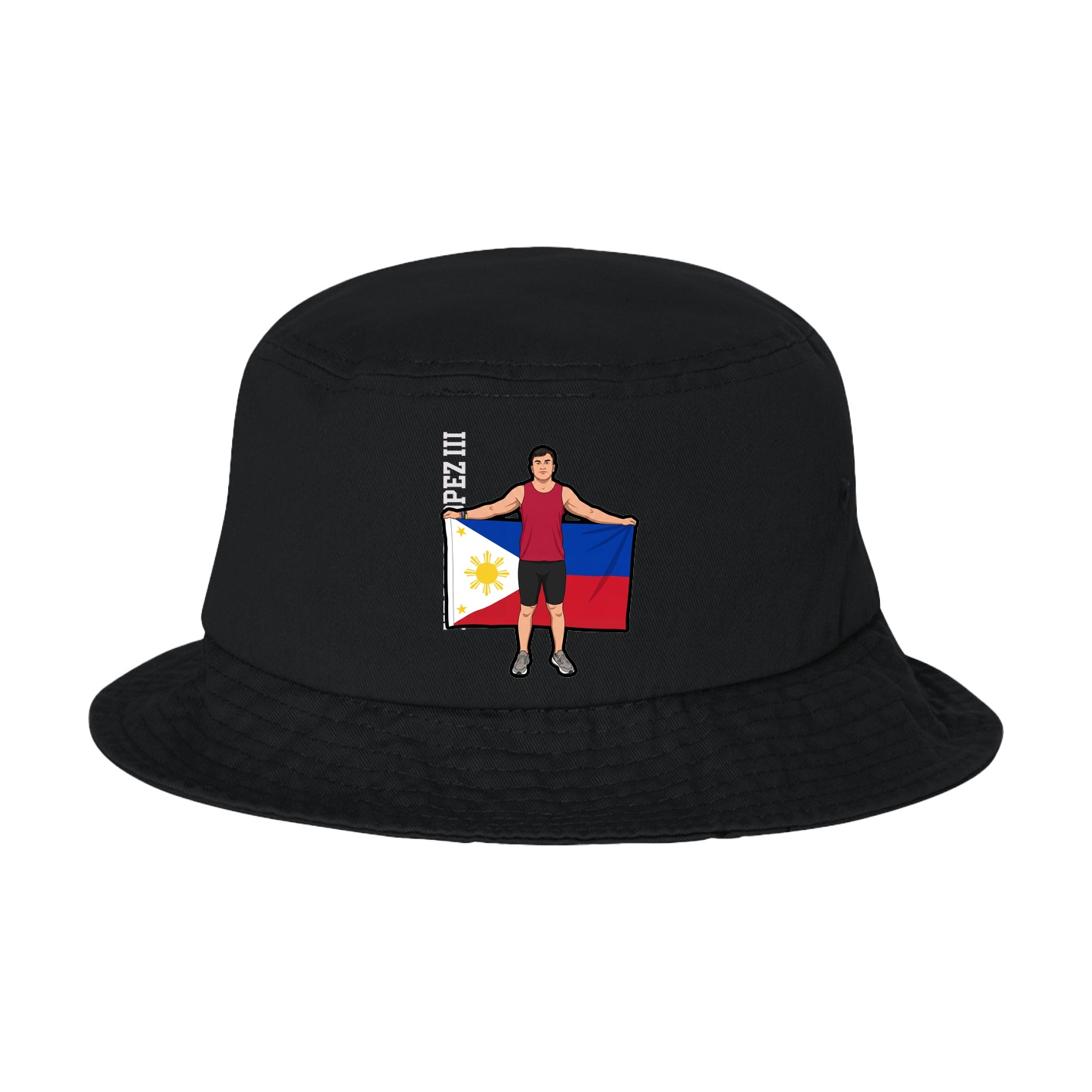 Bucket Cap — Name Vertical in Black