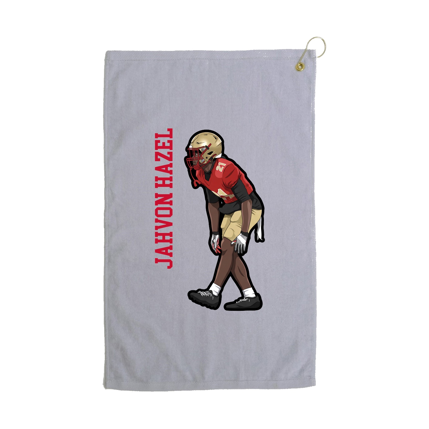 Golf Towel — Name Vertical in Grey