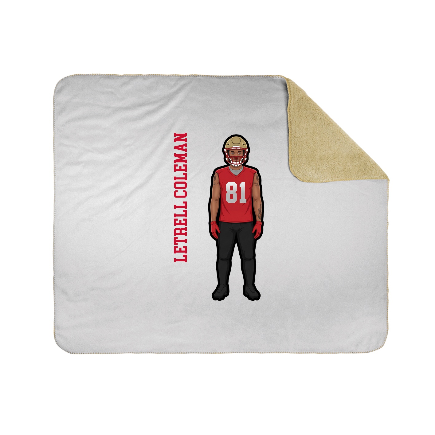 Throw Blanket — Name Vertical in White