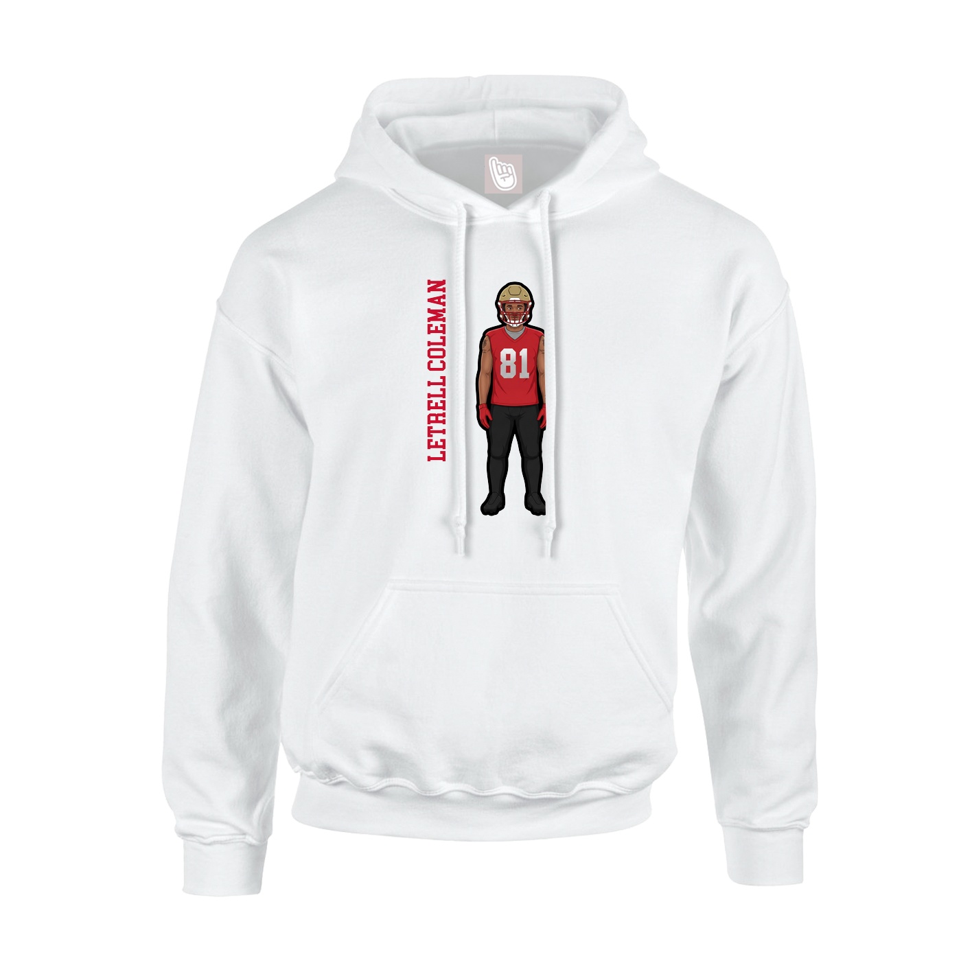 Youth Hoodie — Name Vertical in White
