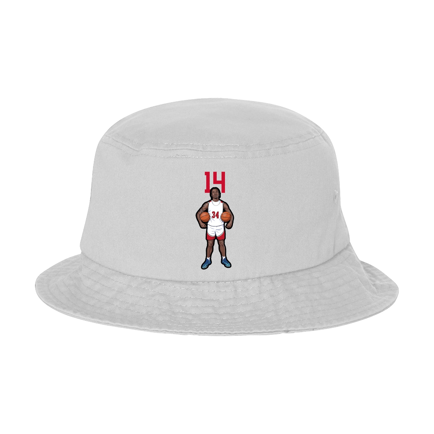Bucket Cap — Number Top in White
