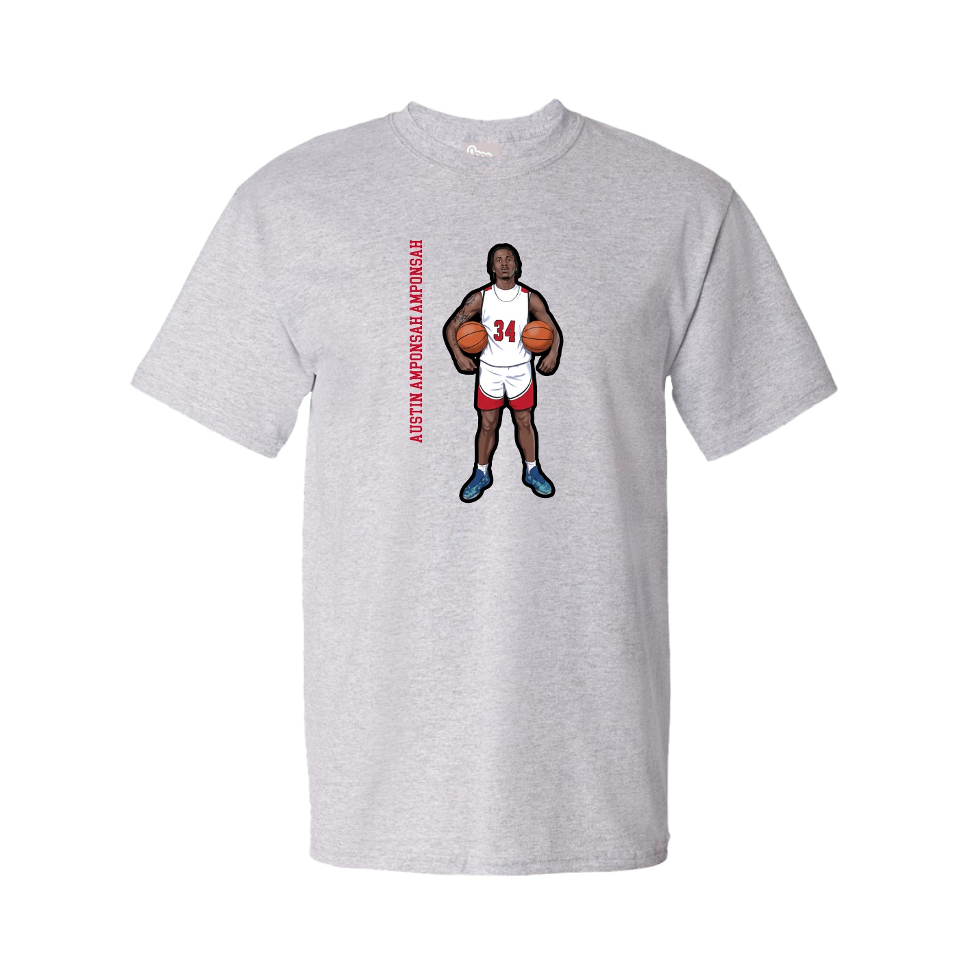 Tee — Name Vertical in Grey