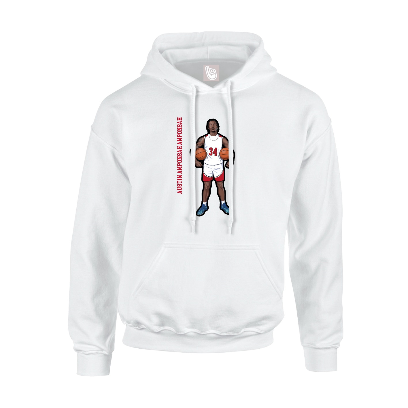Hoodie — Name Vertical in White