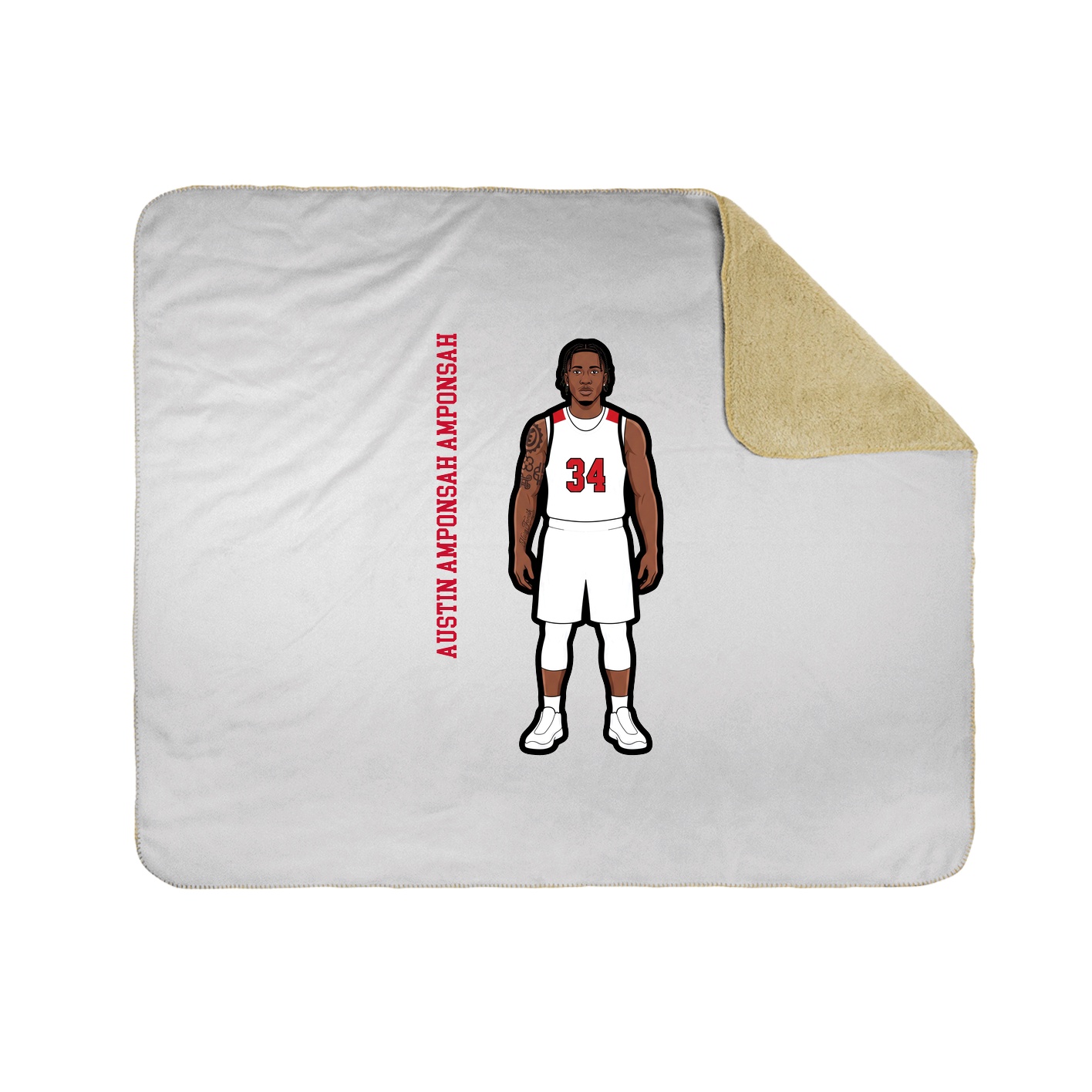 Throw Blanket — Name Vertical in White