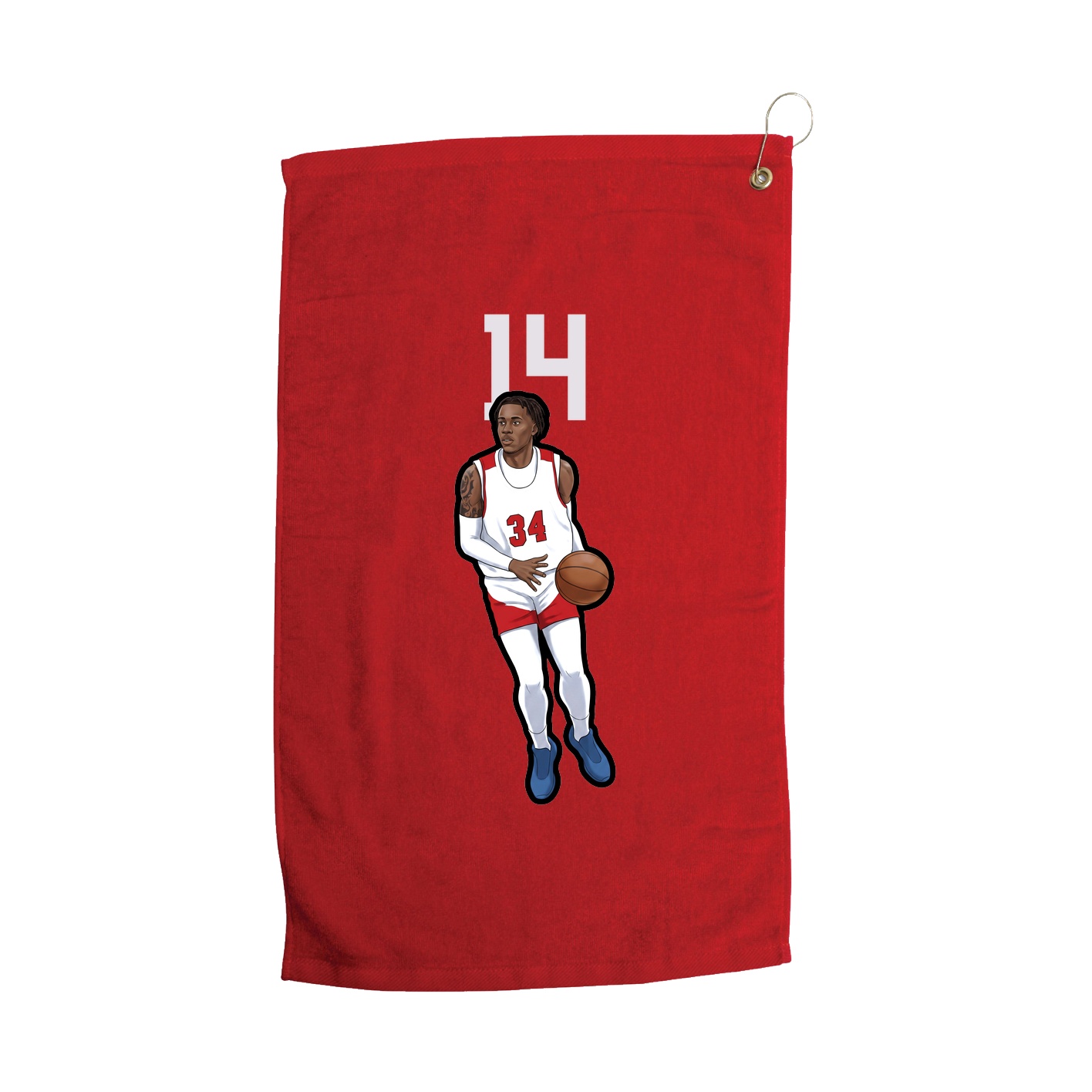Golf Towel — Number Top in Red