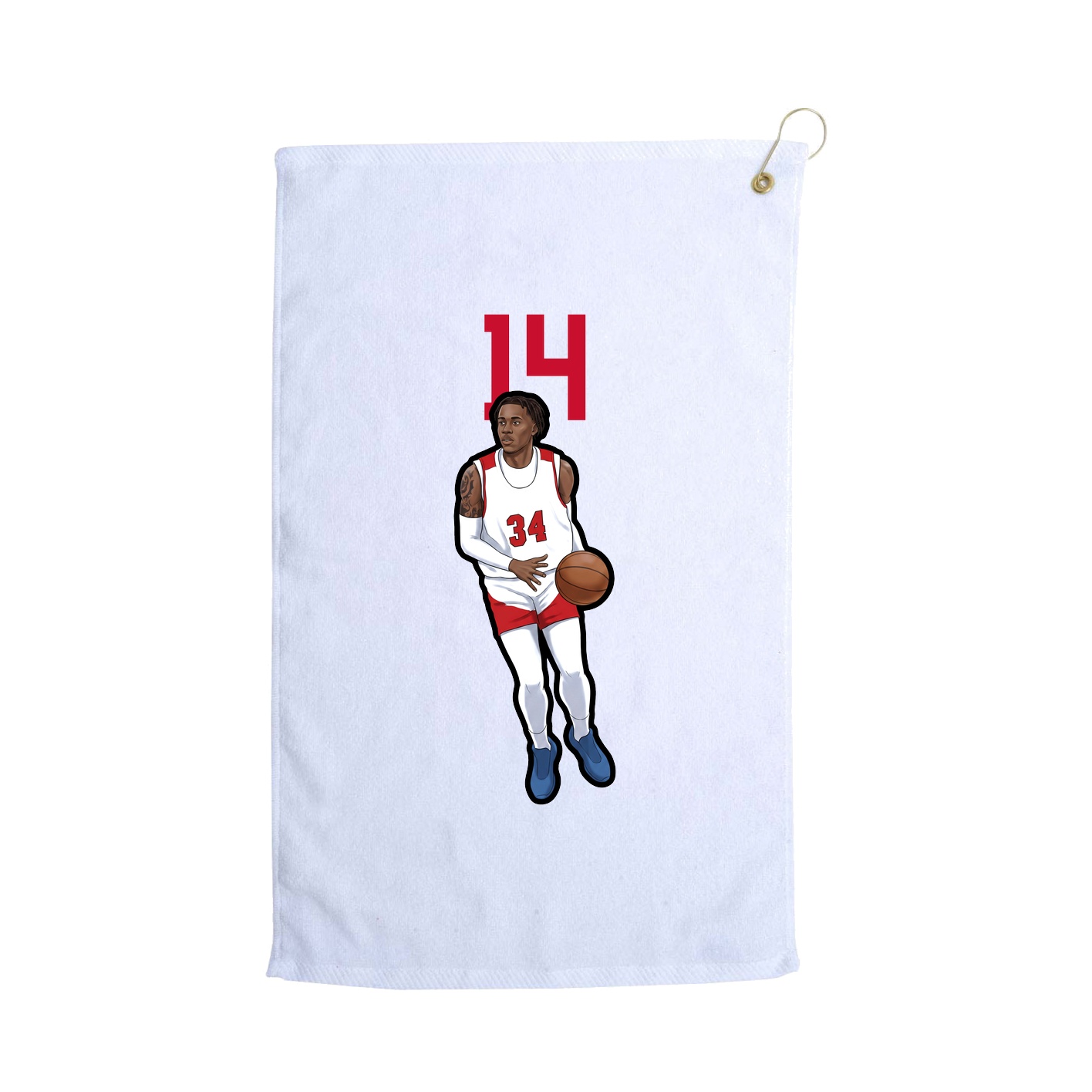 Golf Towel — Number Top in White