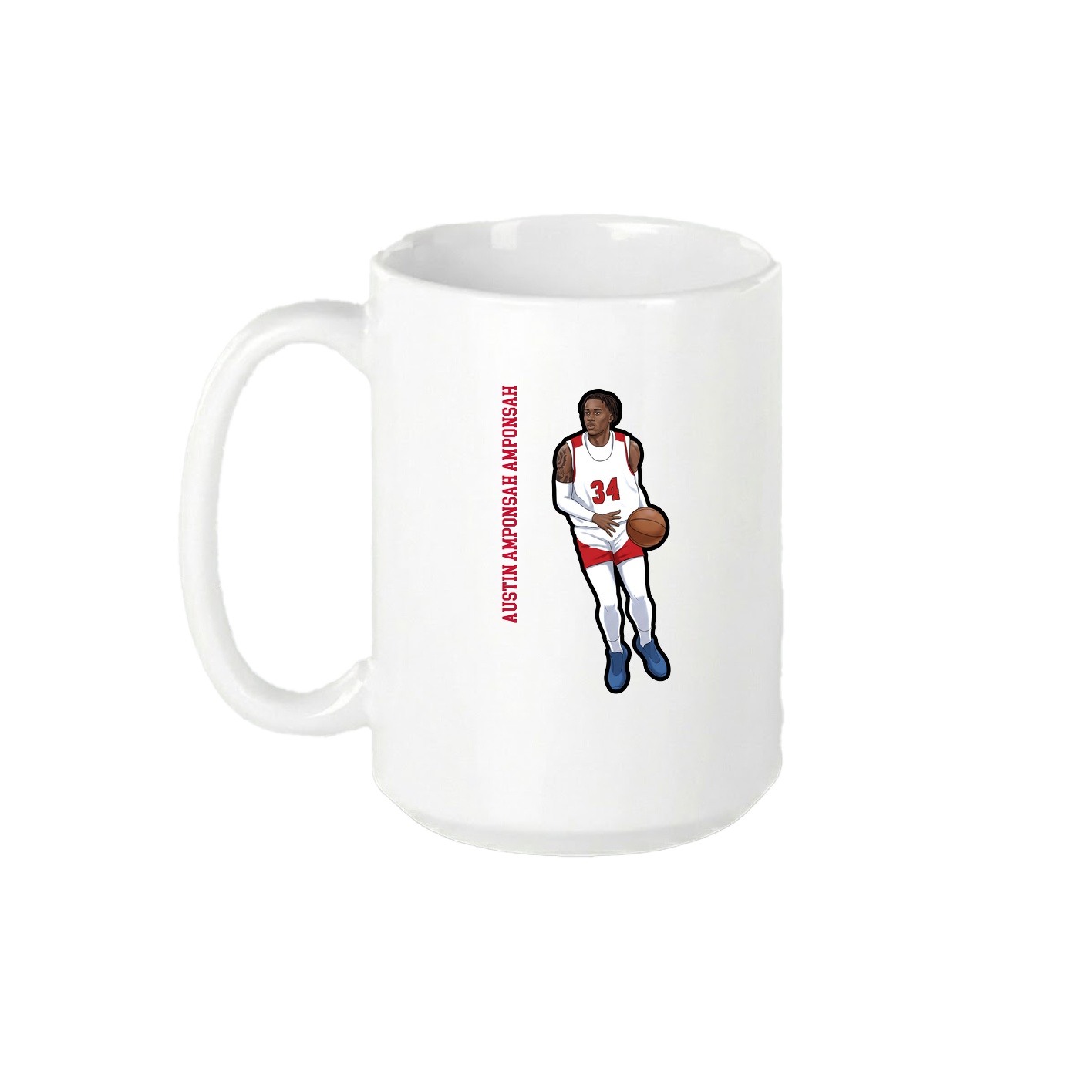 15oz Coffee Mug — Name Vertical in White