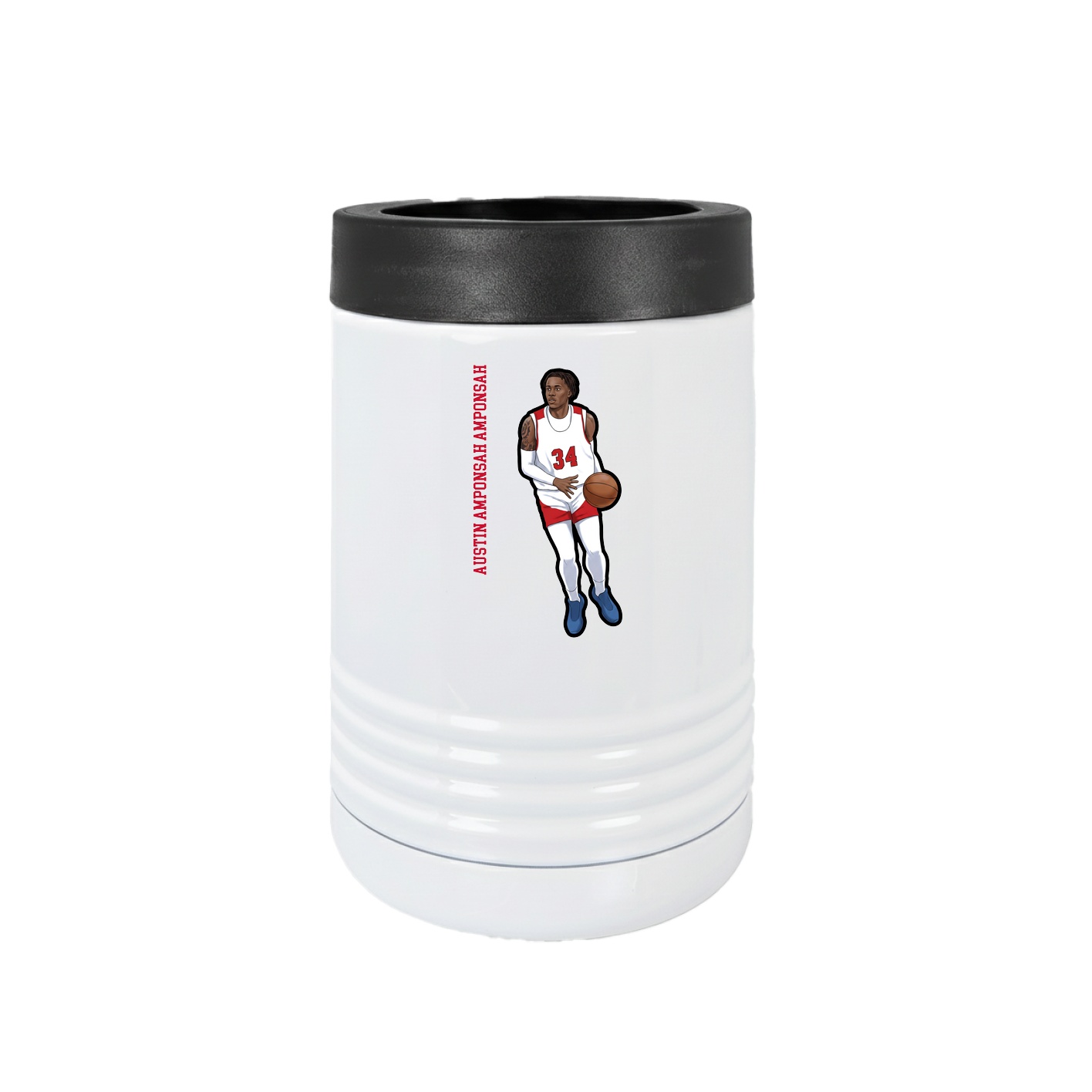 Beverage Holder — Name Vertical in White