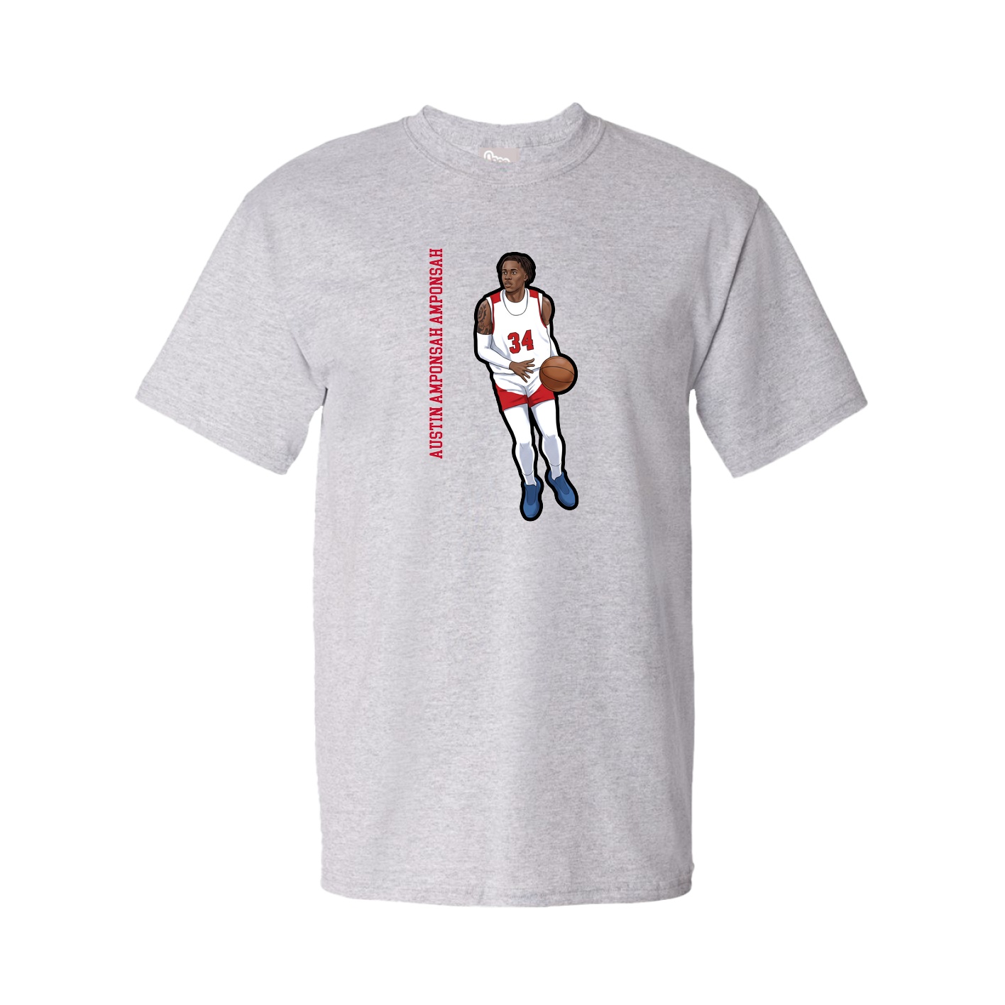 Tee — Name Vertical in Grey