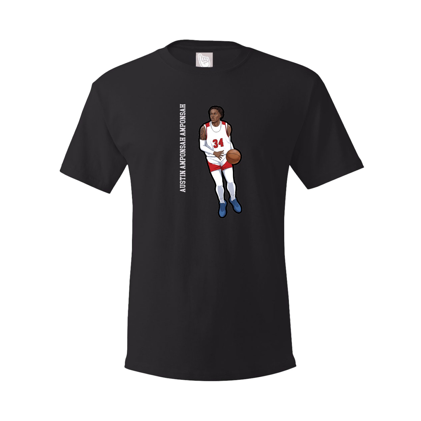 Youth Tee — Name Vertical in Black