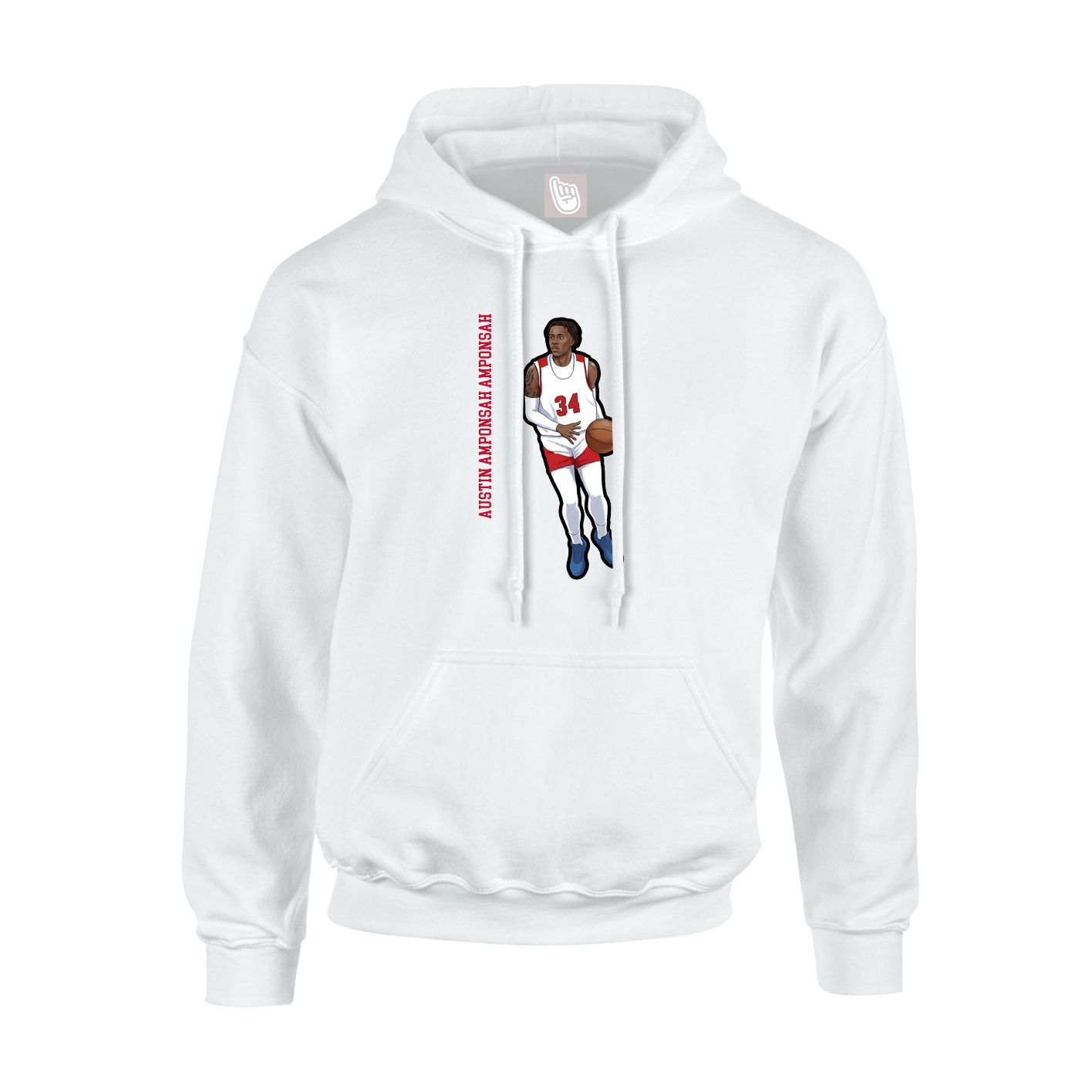 Hoodie — Name Vertical in White