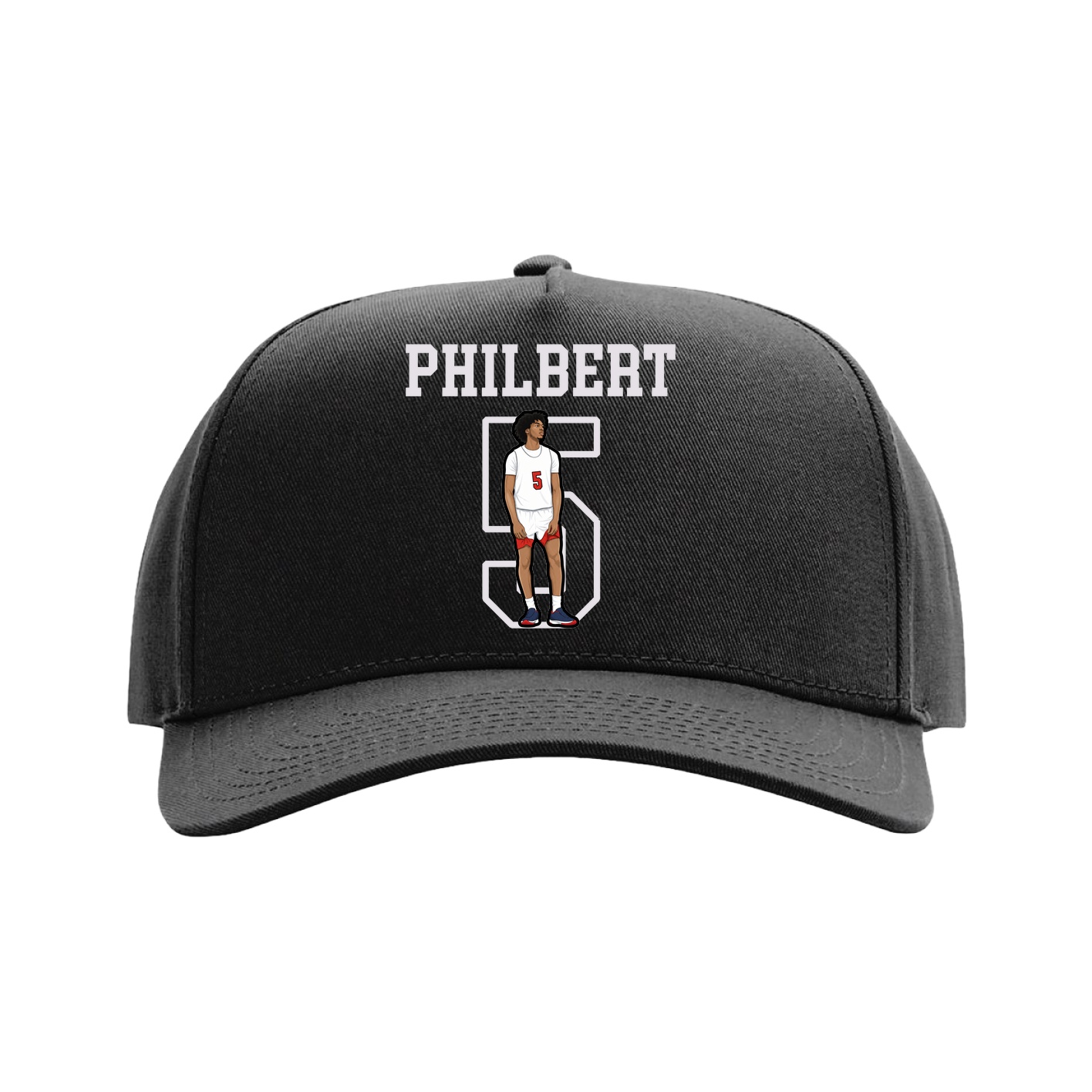Full Fabric Five-Panel Champ Cap — Shirsey in Black