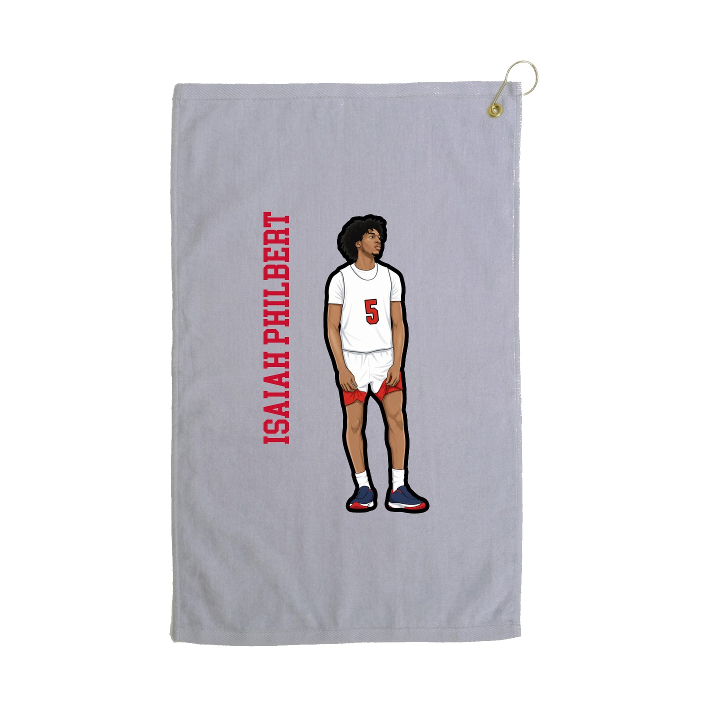 Golf Towel — Name Vertical in Grey
