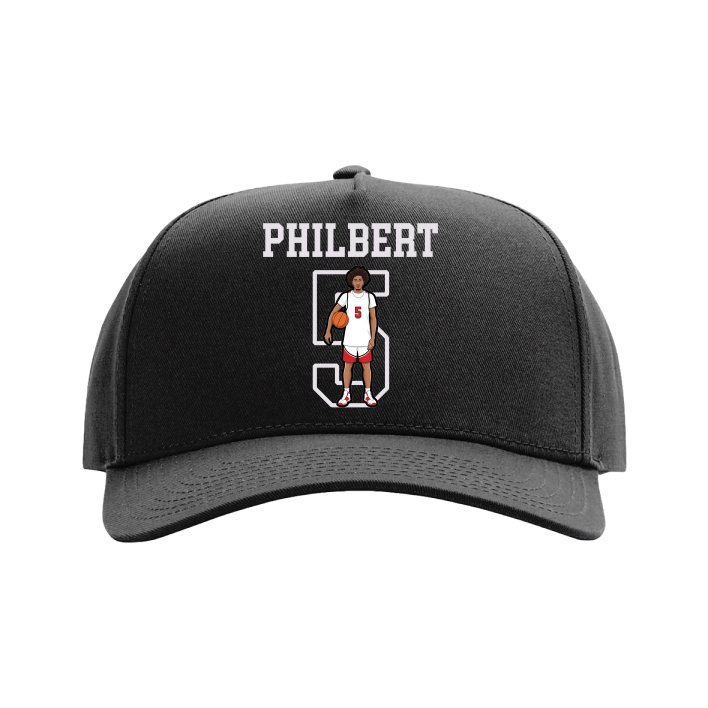 Full Fabric Five-Panel Champ Cap — Shirsey in Black