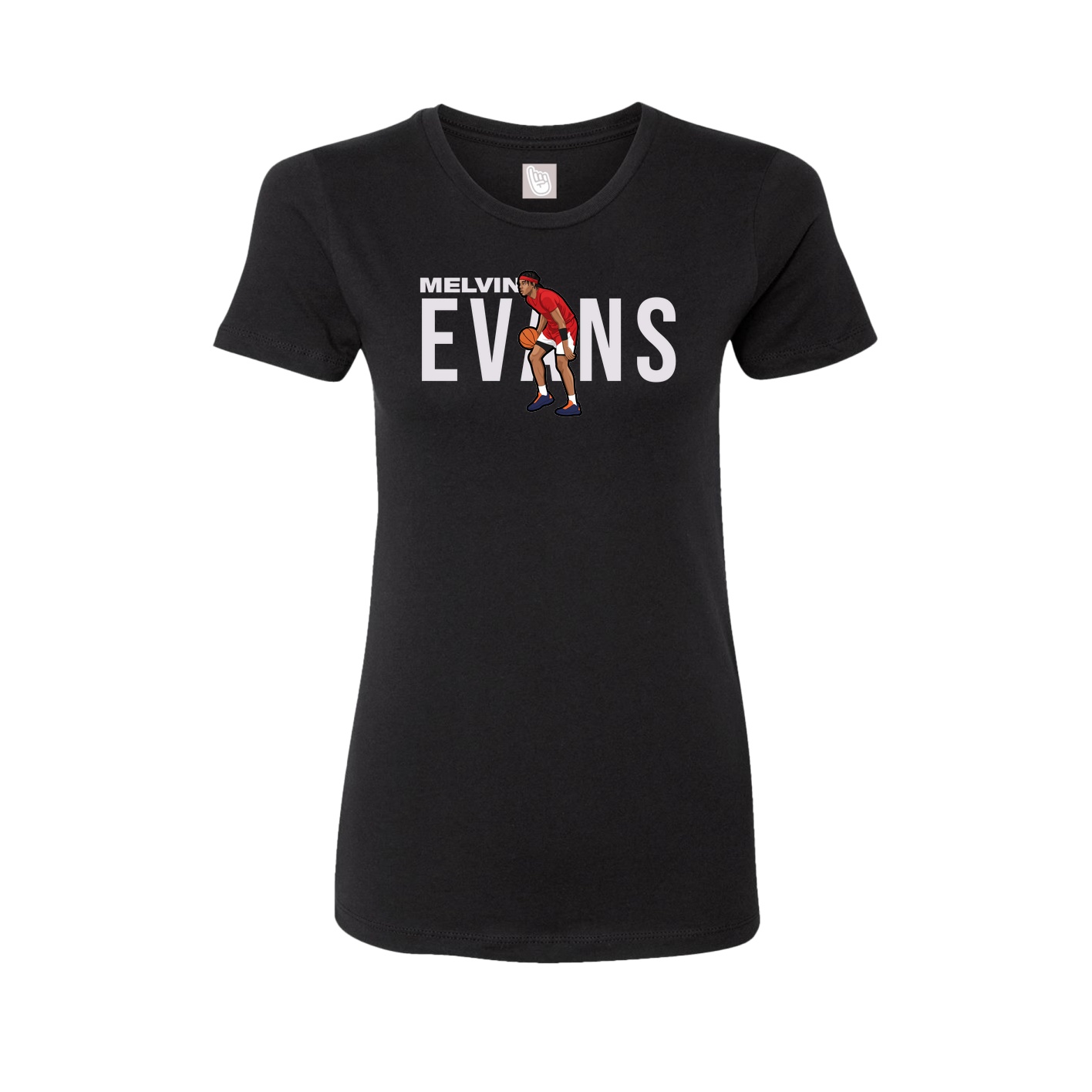 Fitted Women's Tee — Player Name in Black