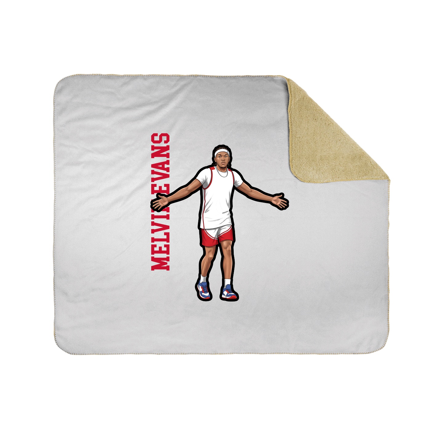 Throw Blanket — Name Vertical in White