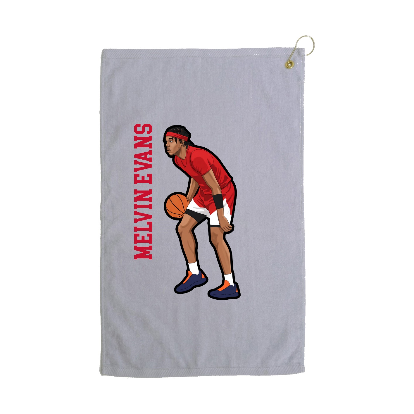Golf Towel — Name Vertical in Grey