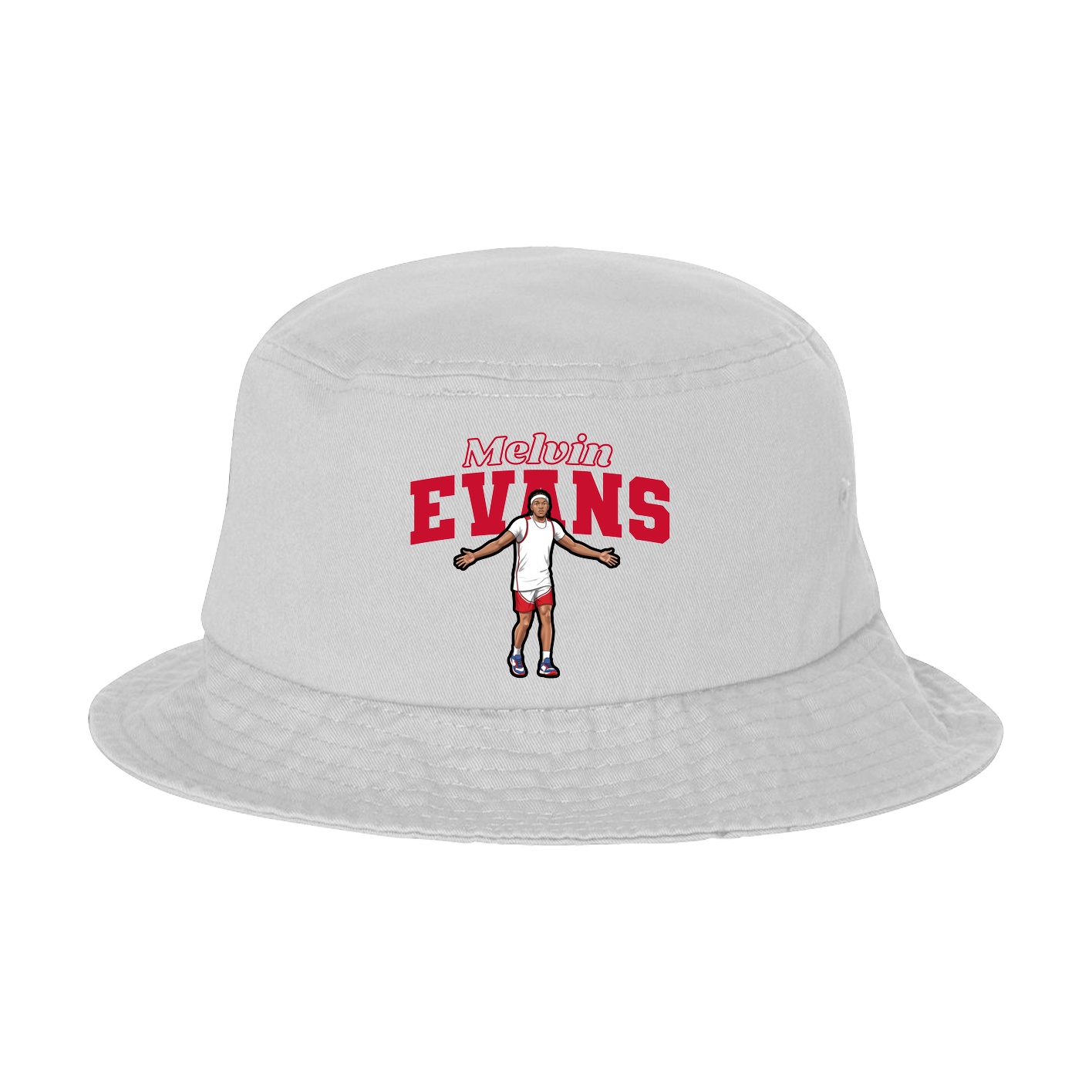 Bucket Cap — Name Arch in White