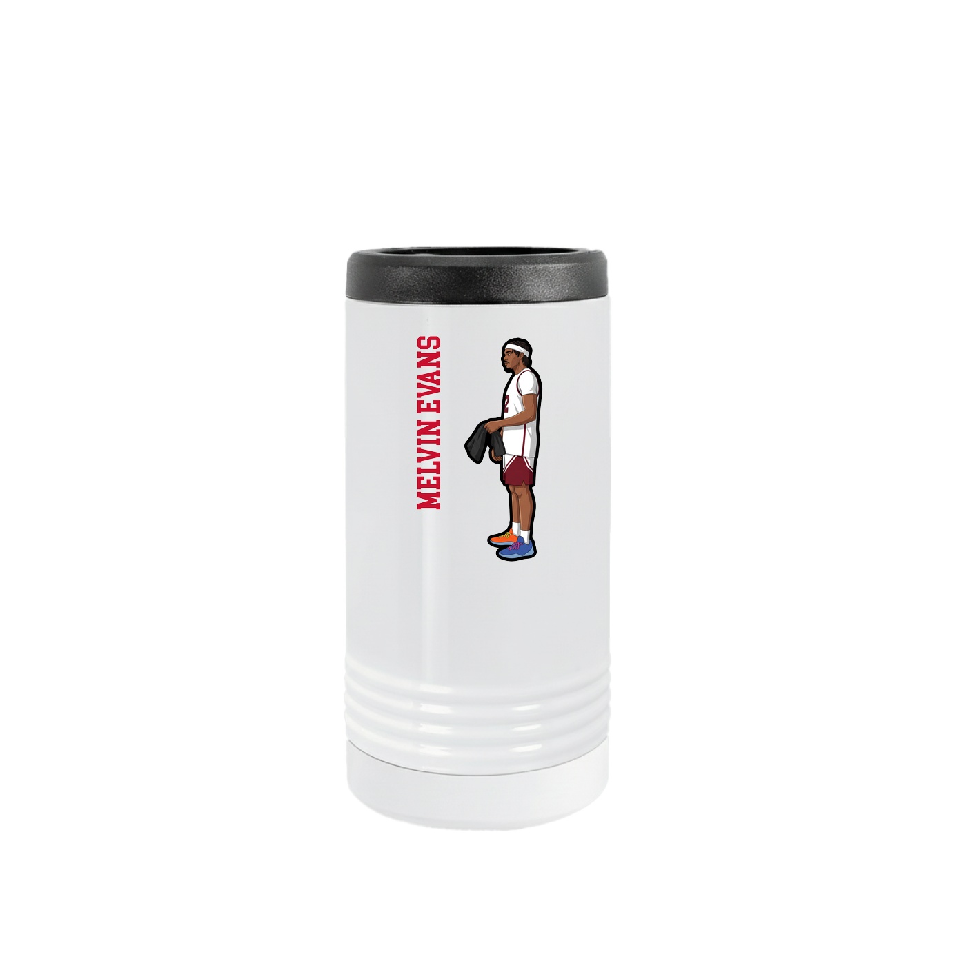 Slim Beverage Holder — Name Vertical in White