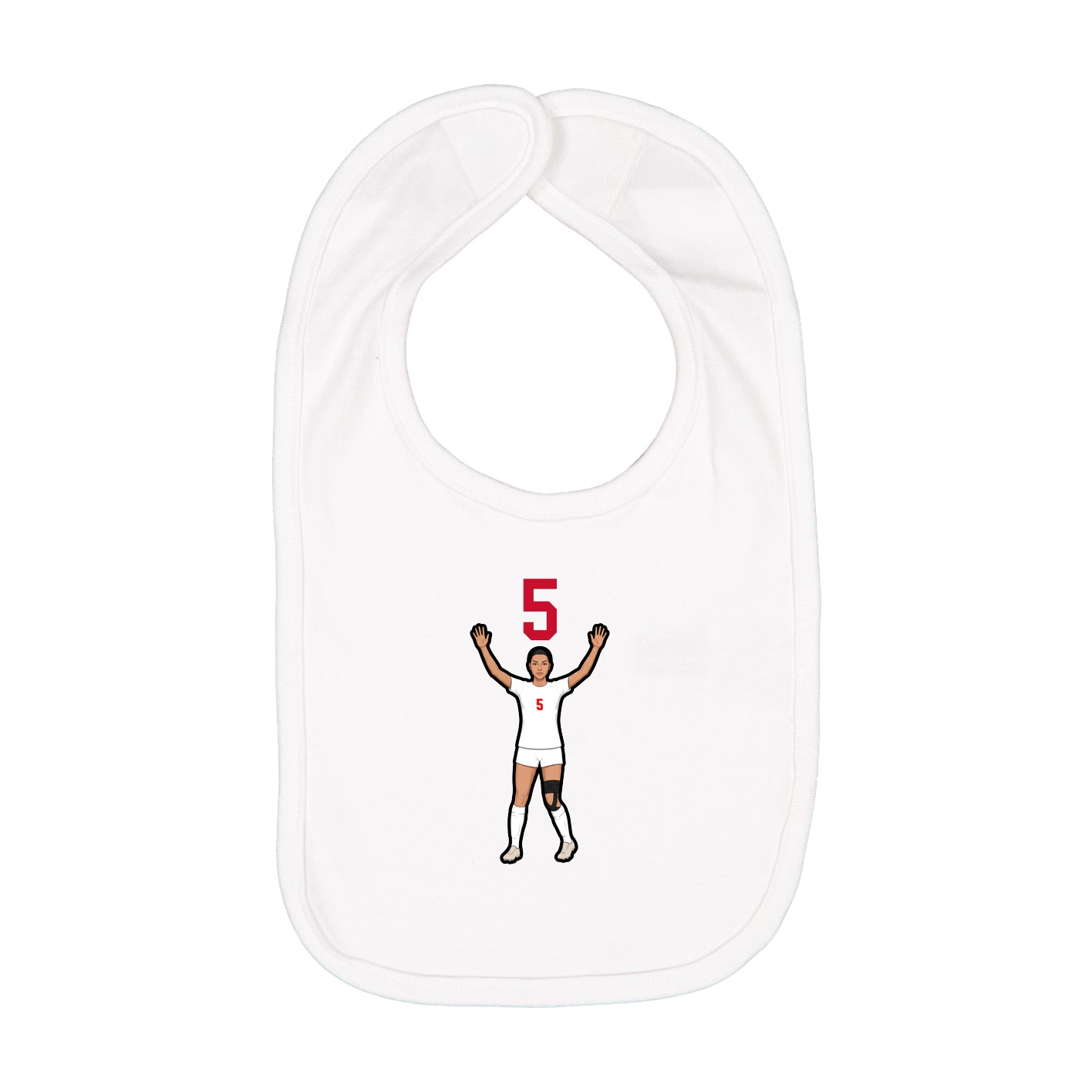 Infant Bib — Number Top in White