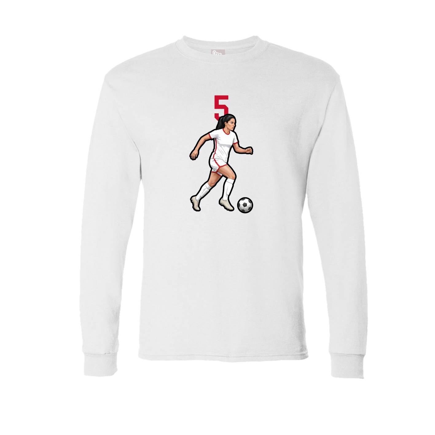 Long Sleeve Tee — Number Top in White