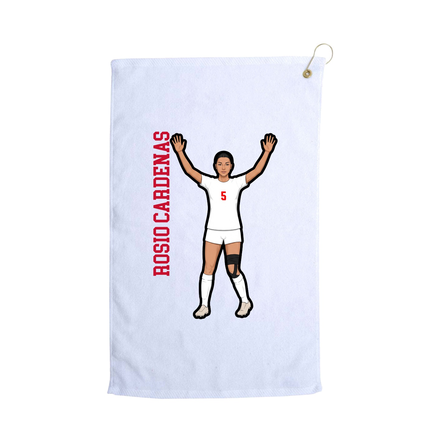 Golf Towel — Name Vertical in White