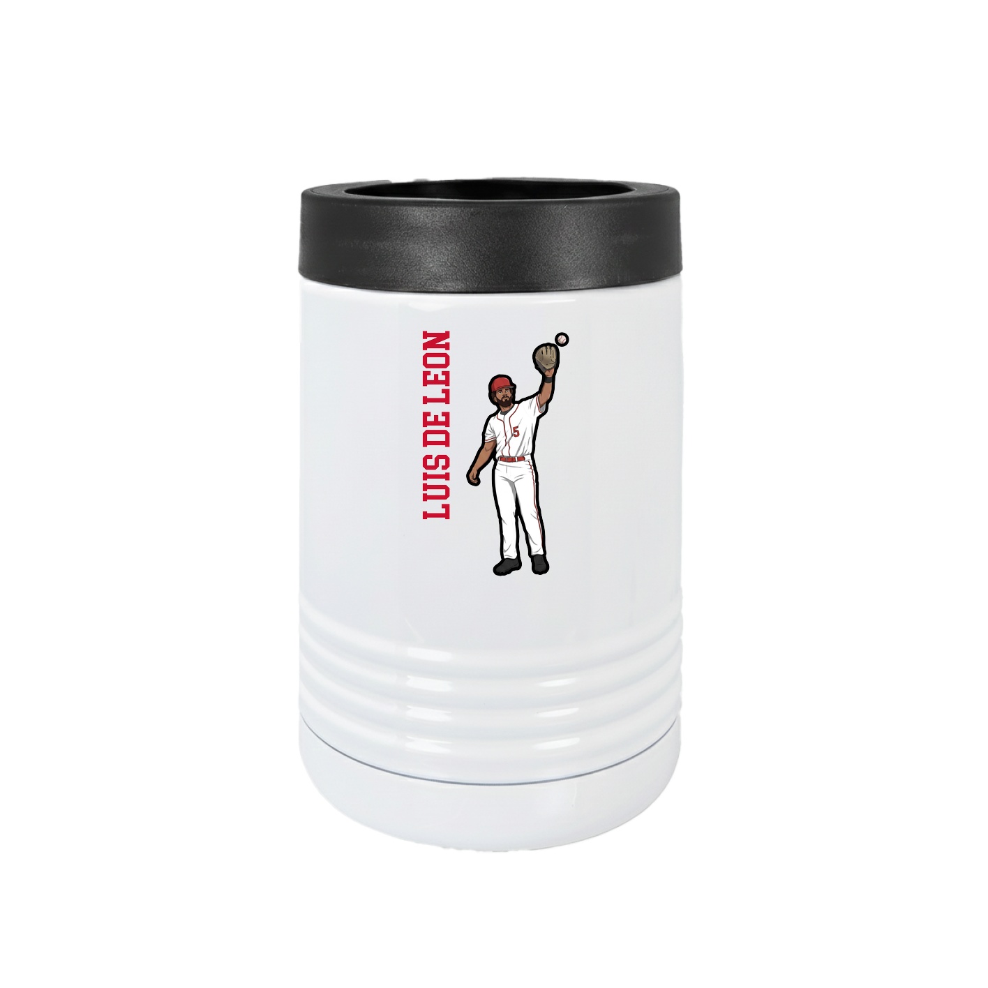Beverage Holder — Name Vertical in White
