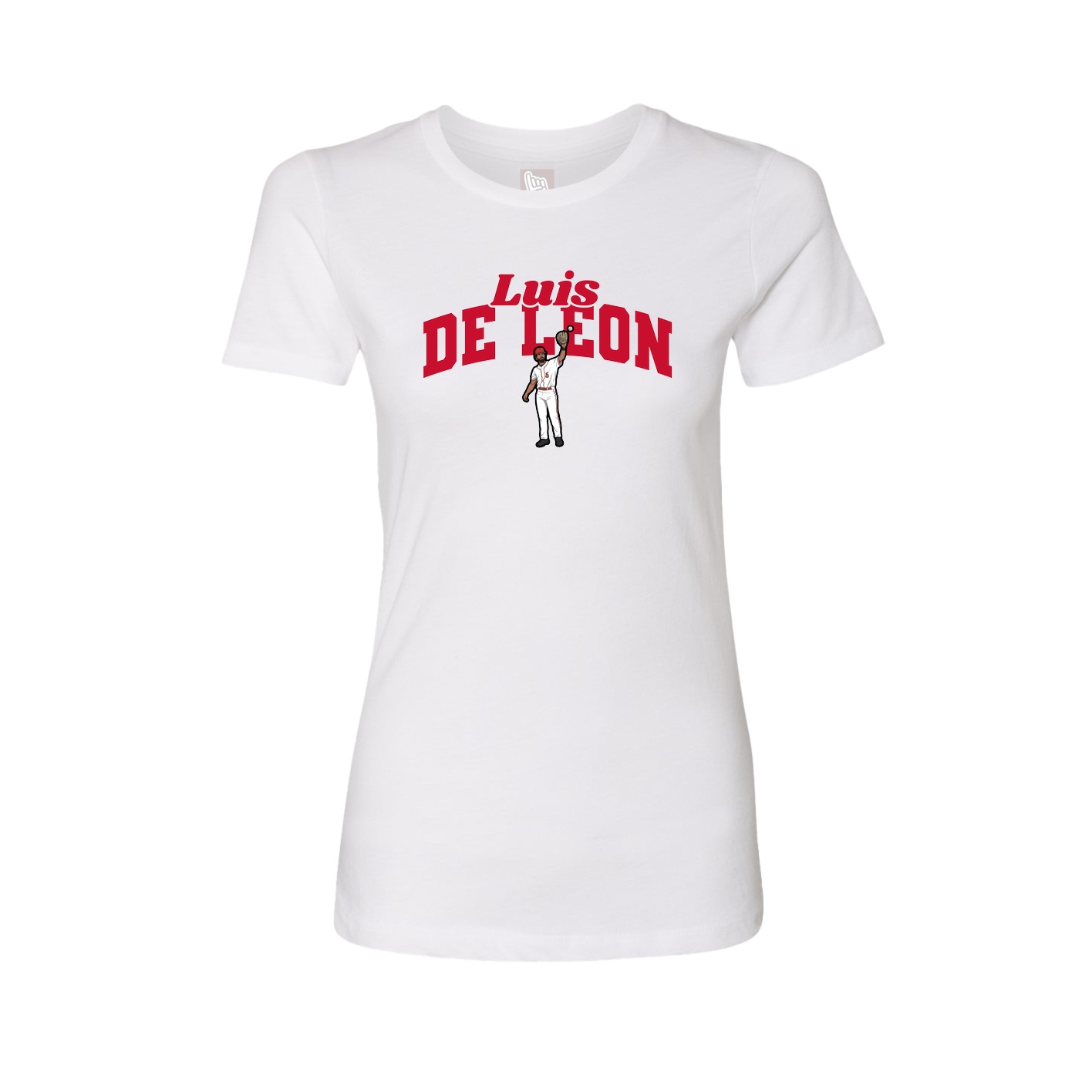 Fitted Women's Tee — Signature Arch in White
