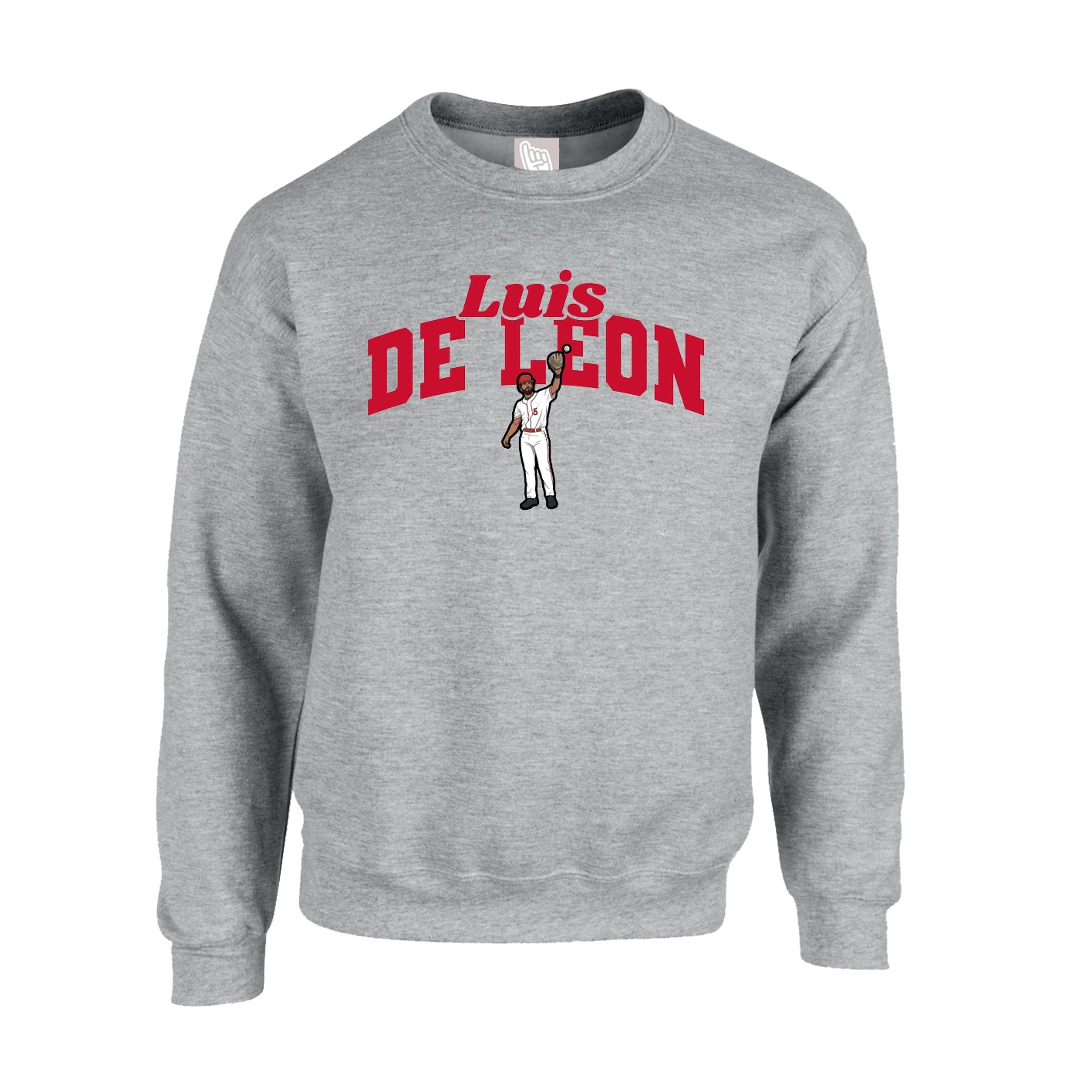 Fleece Crew — Signature Arch in Grey