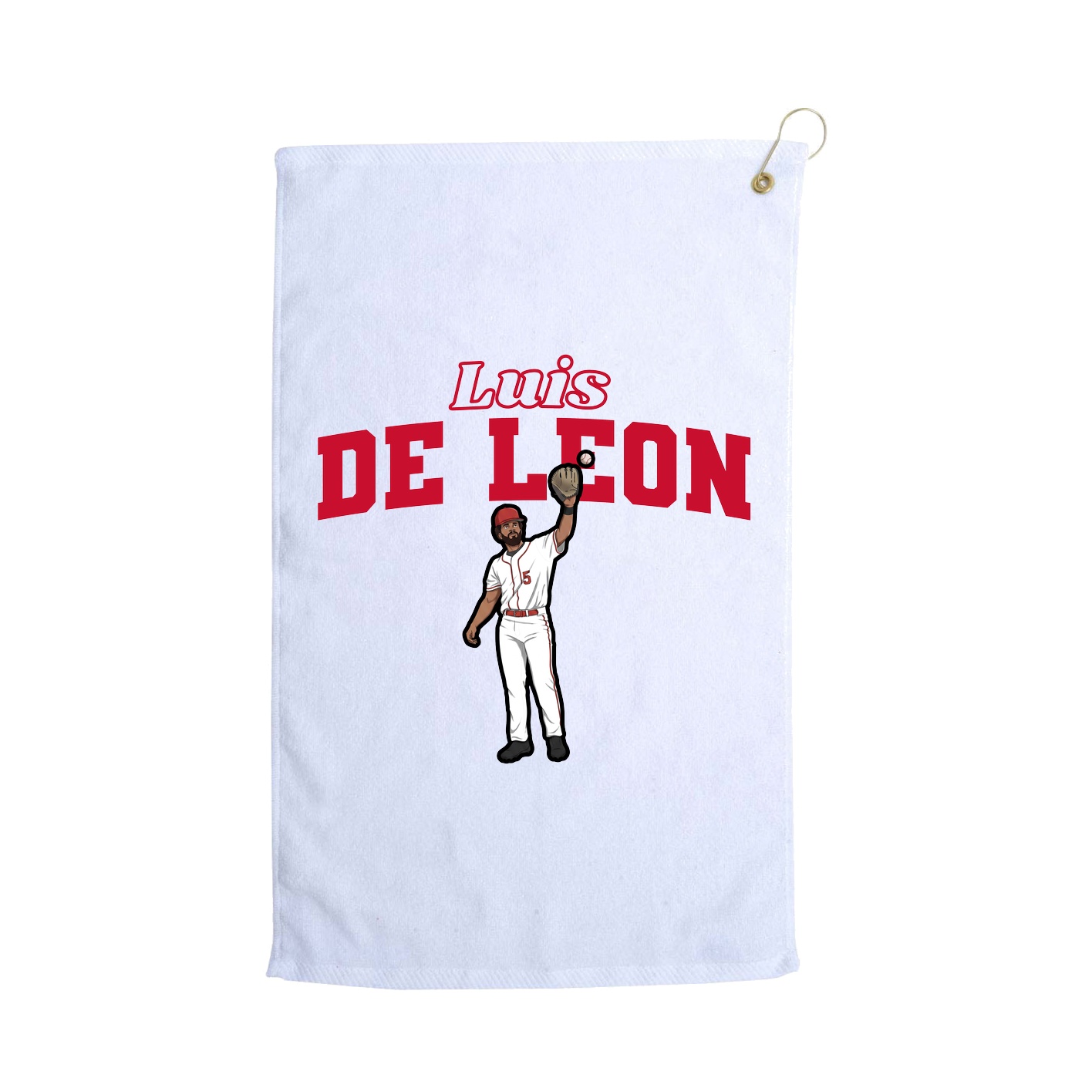 Golf Towel — Name Arch in White