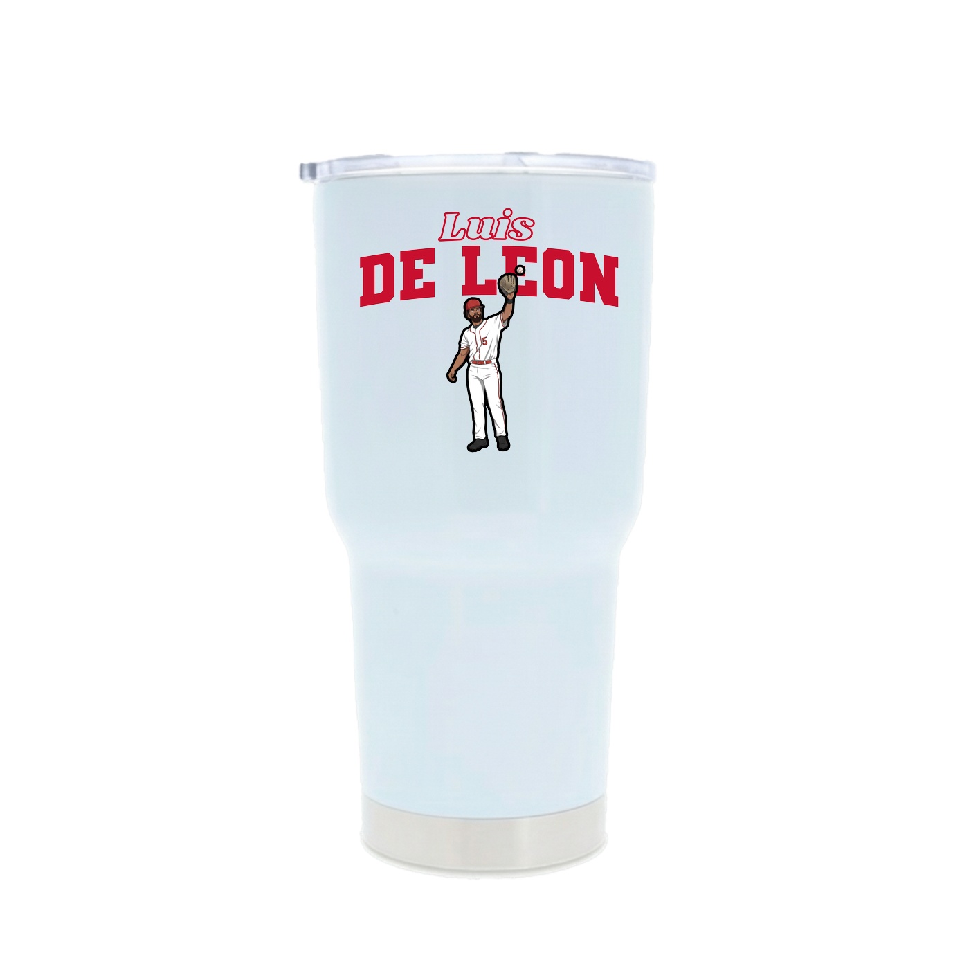 30oz Stainless Steel Tumbler — Name Arch in White