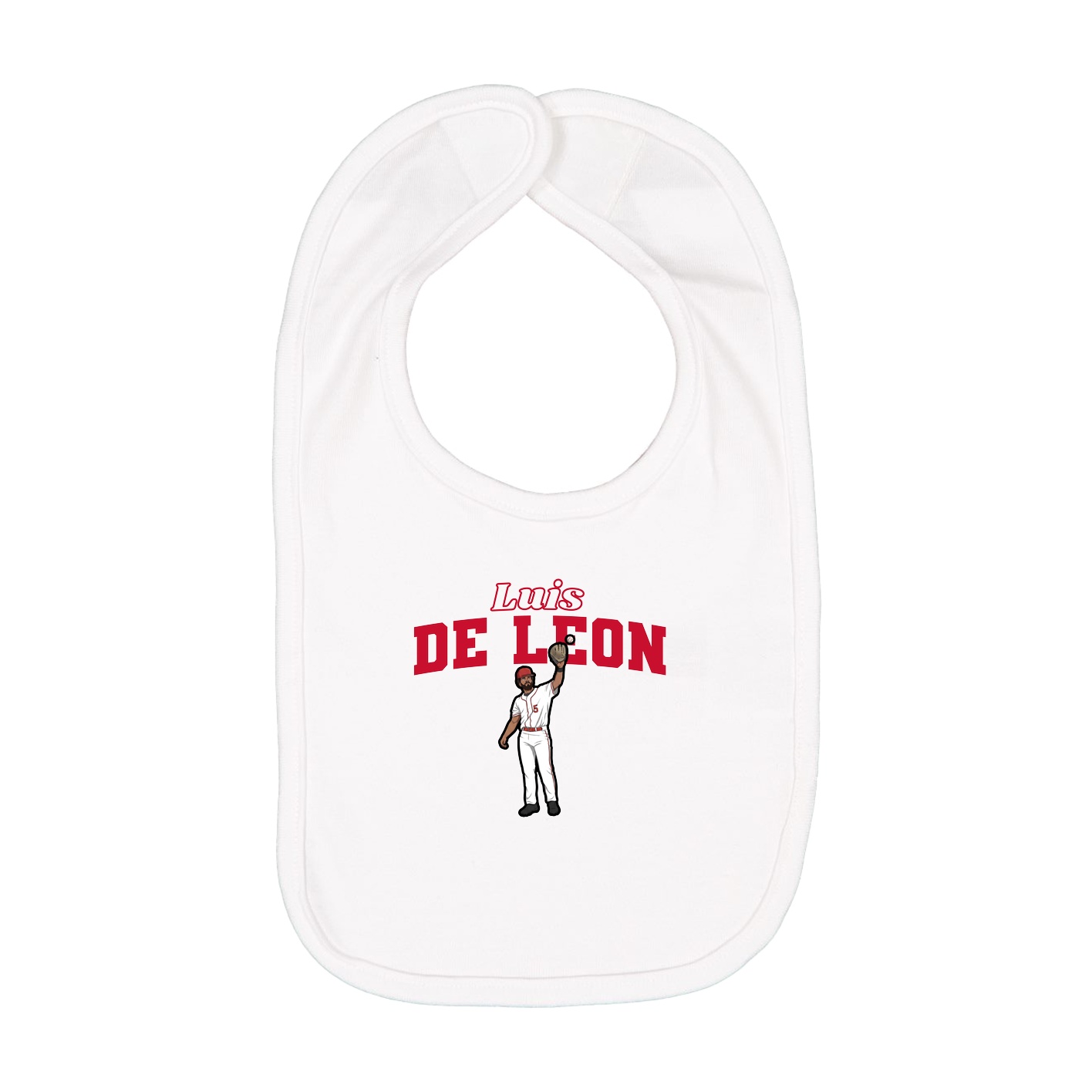 Infant Bib — Name Arch in White