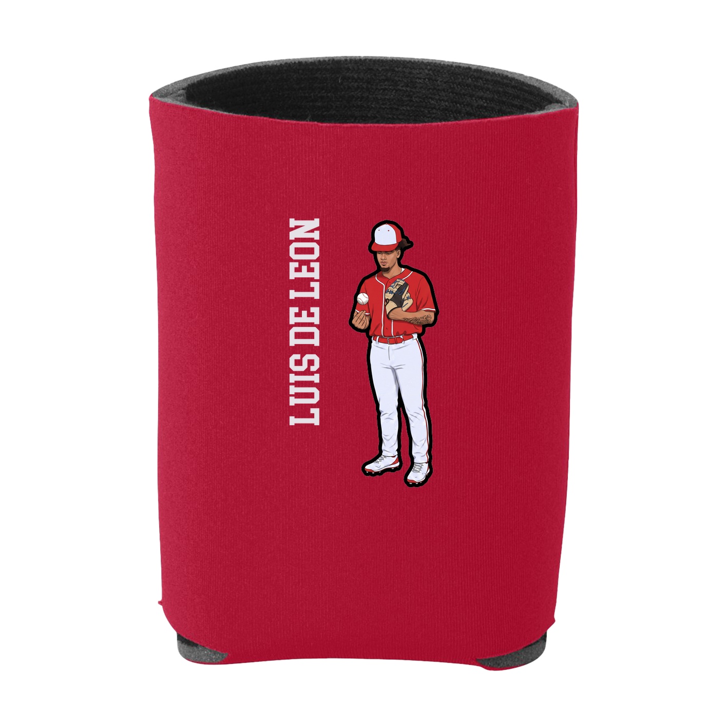Can Holder — Name Vertical in Red