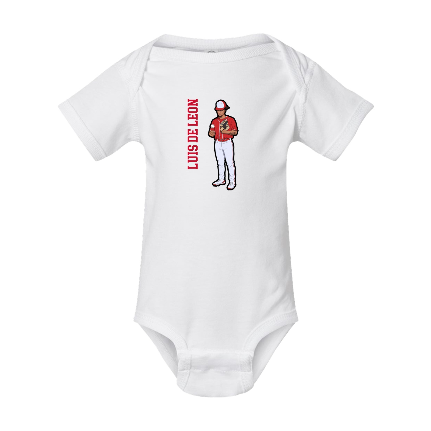 Baby Onesie — Name Vertical in White