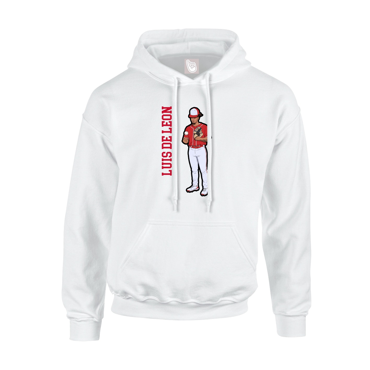 Youth Hoodie — Name Vertical in White