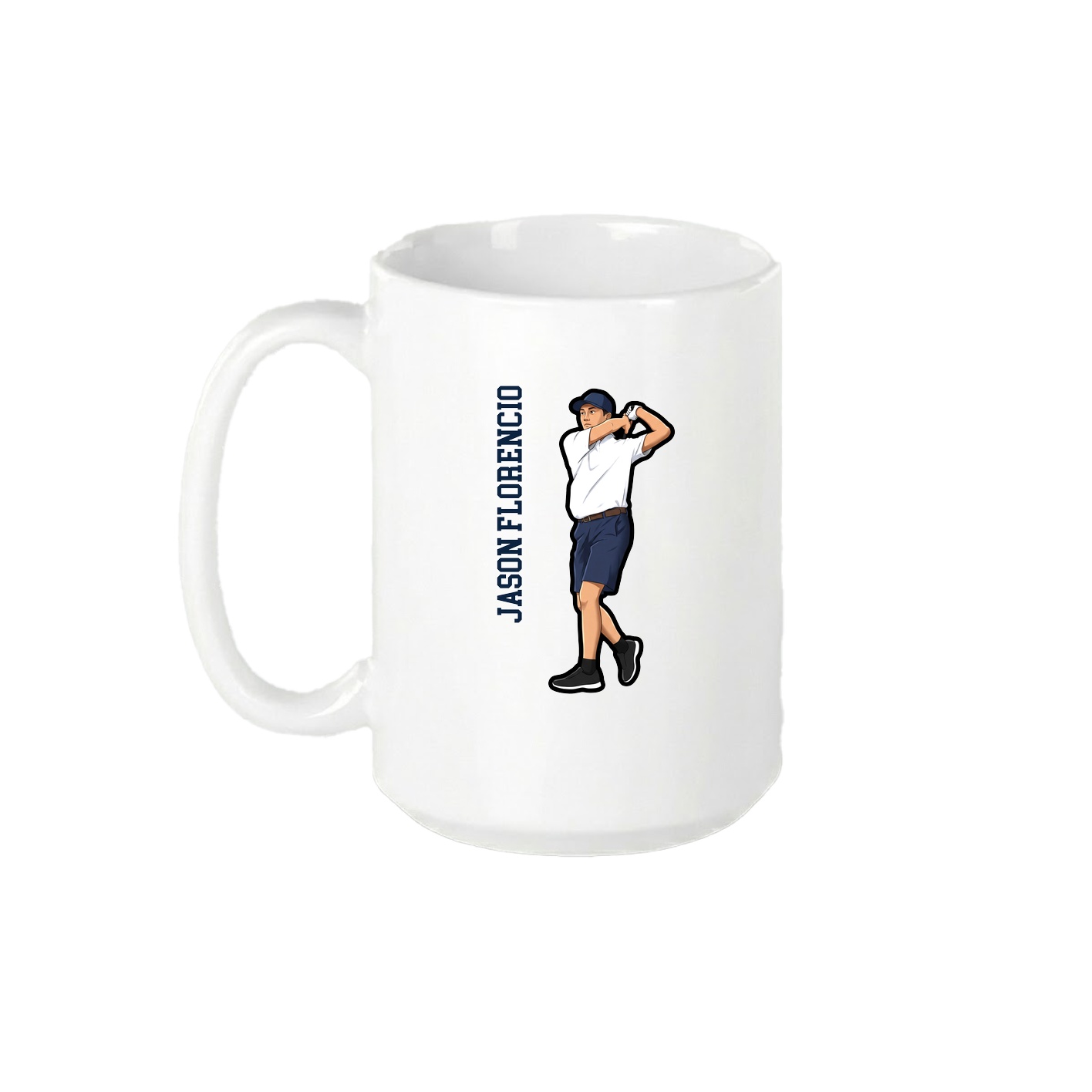 15oz Coffee Mug — Name Vertical in White