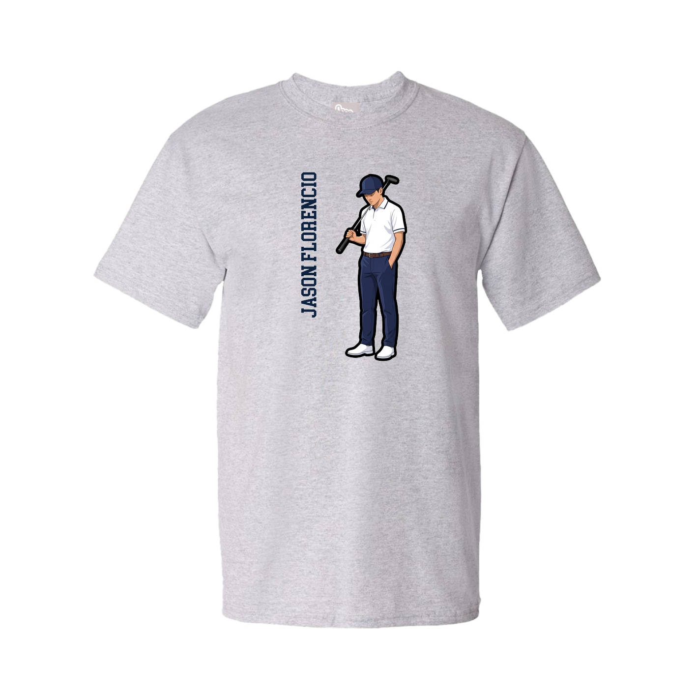 Youth Tee — Name Vertical in Grey