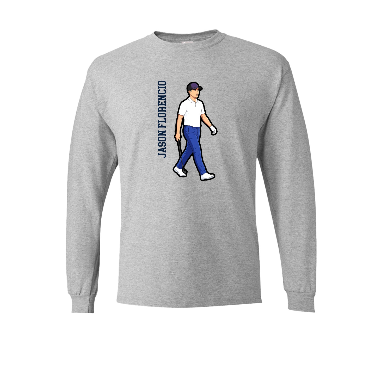 Long Sleeve Tee — Name Vertical in Grey