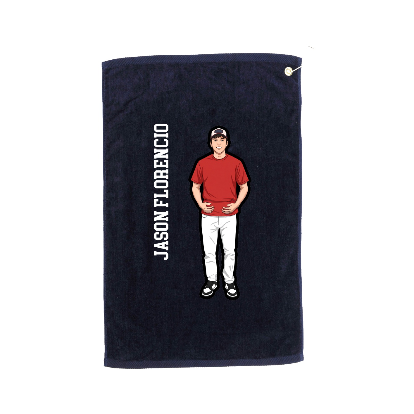 Golf Towel — Name Vertical in Navy