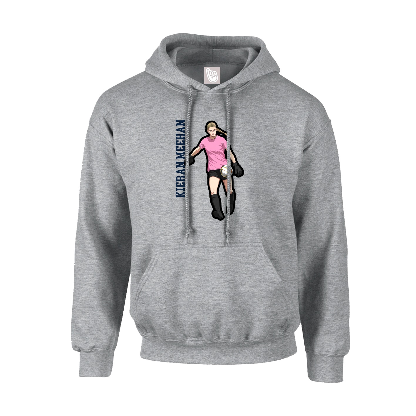 Youth Hoodie — Name Vertical in Grey