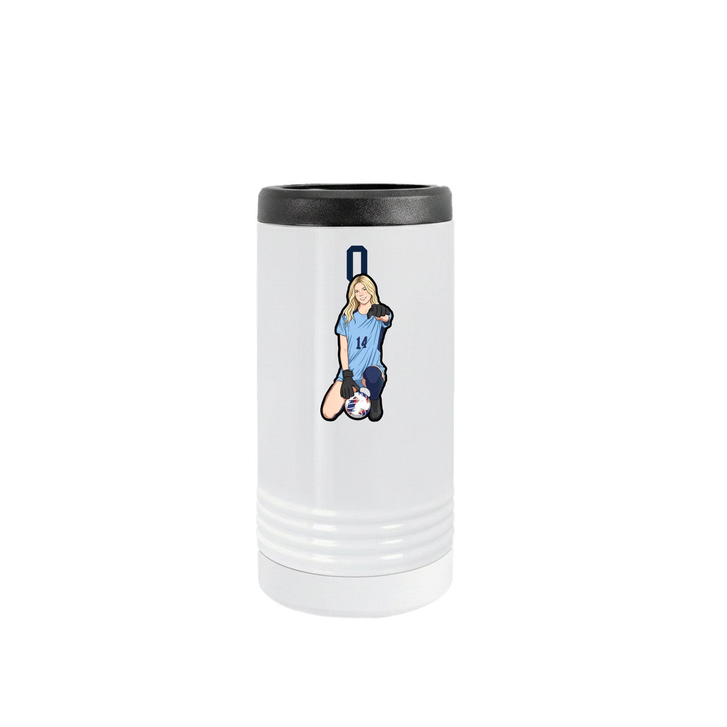 Slim Beverage Holder — Number Top in White