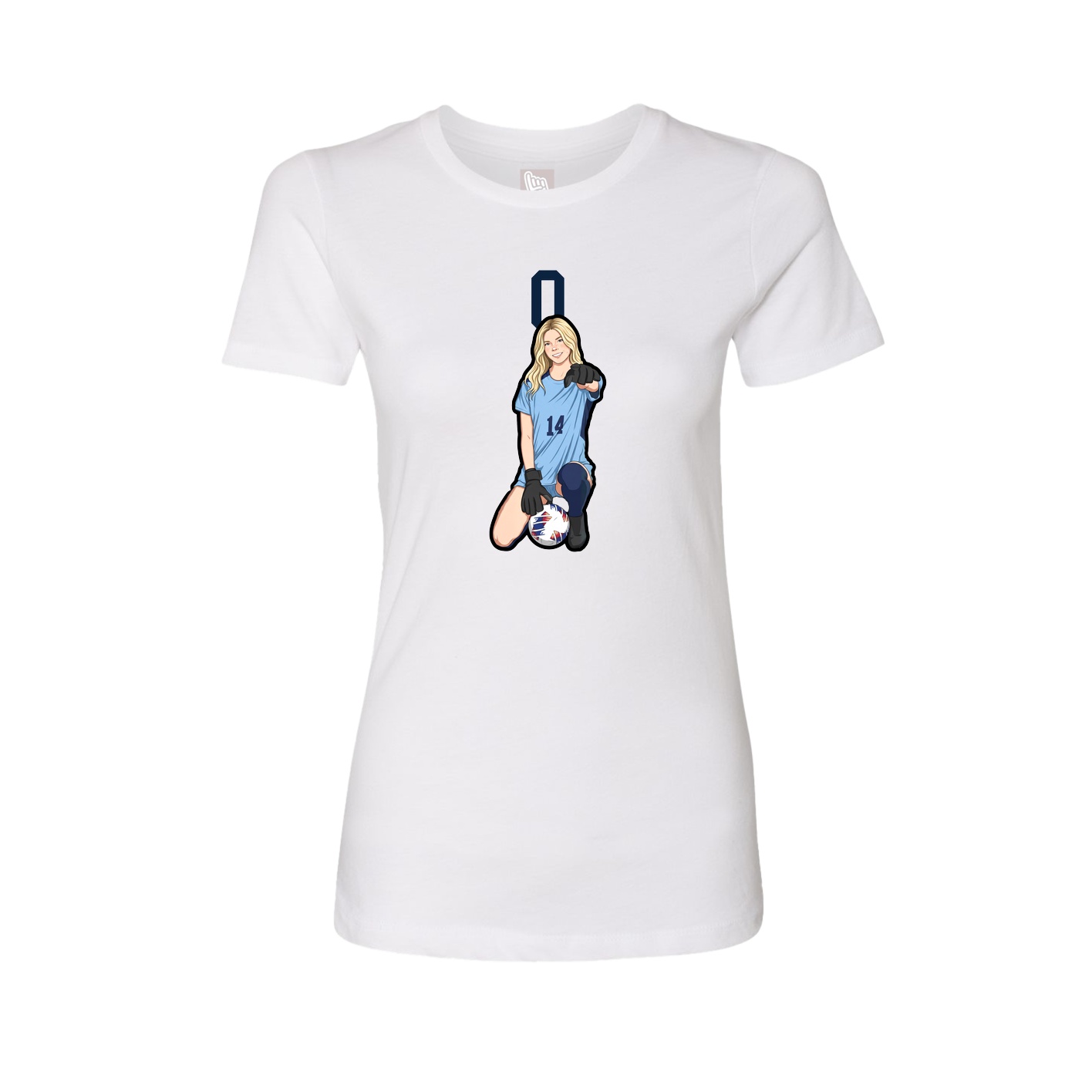 Womens Tee — Number Top in White