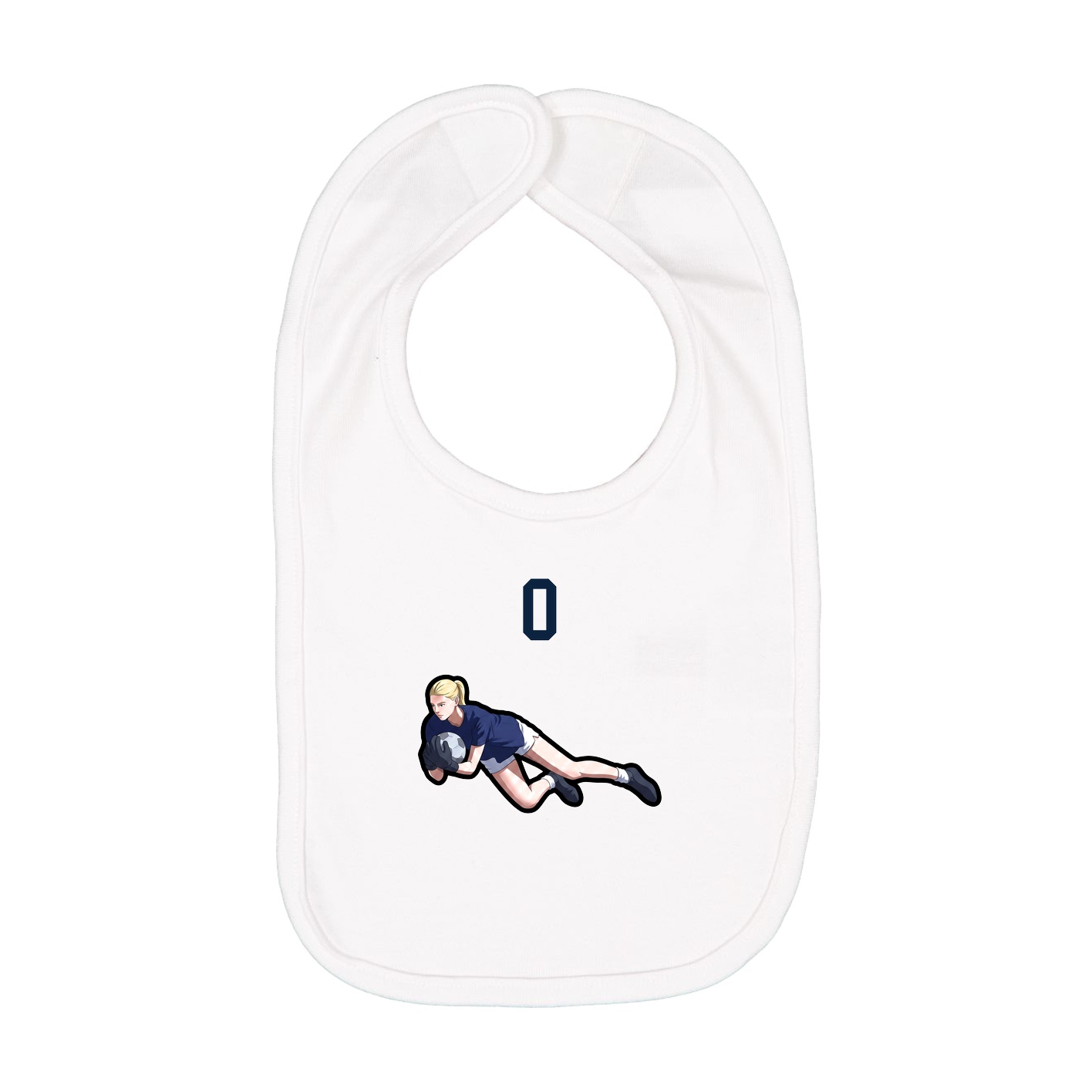 Infant Bib — Number Top in White