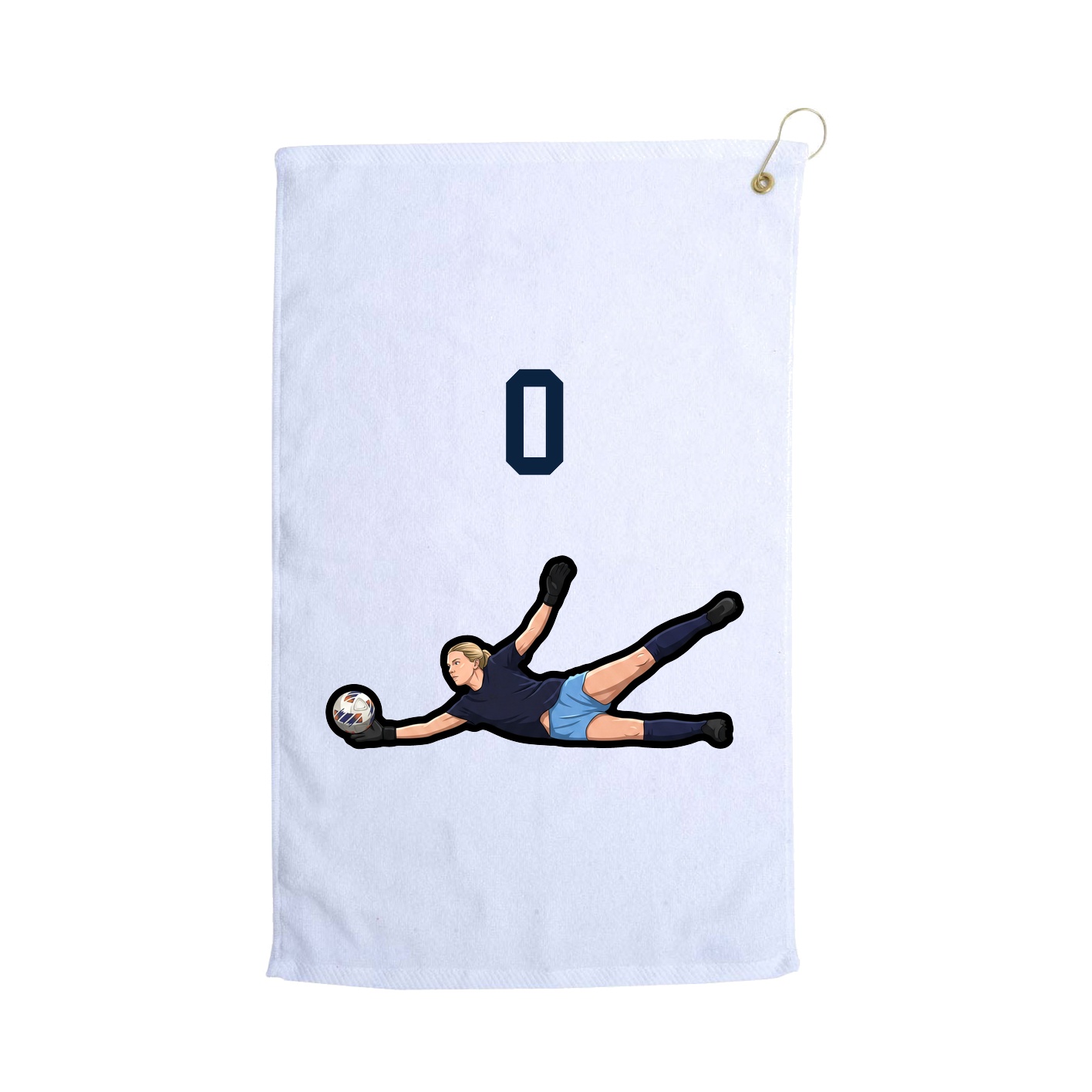 Golf Towel — Number Top in White